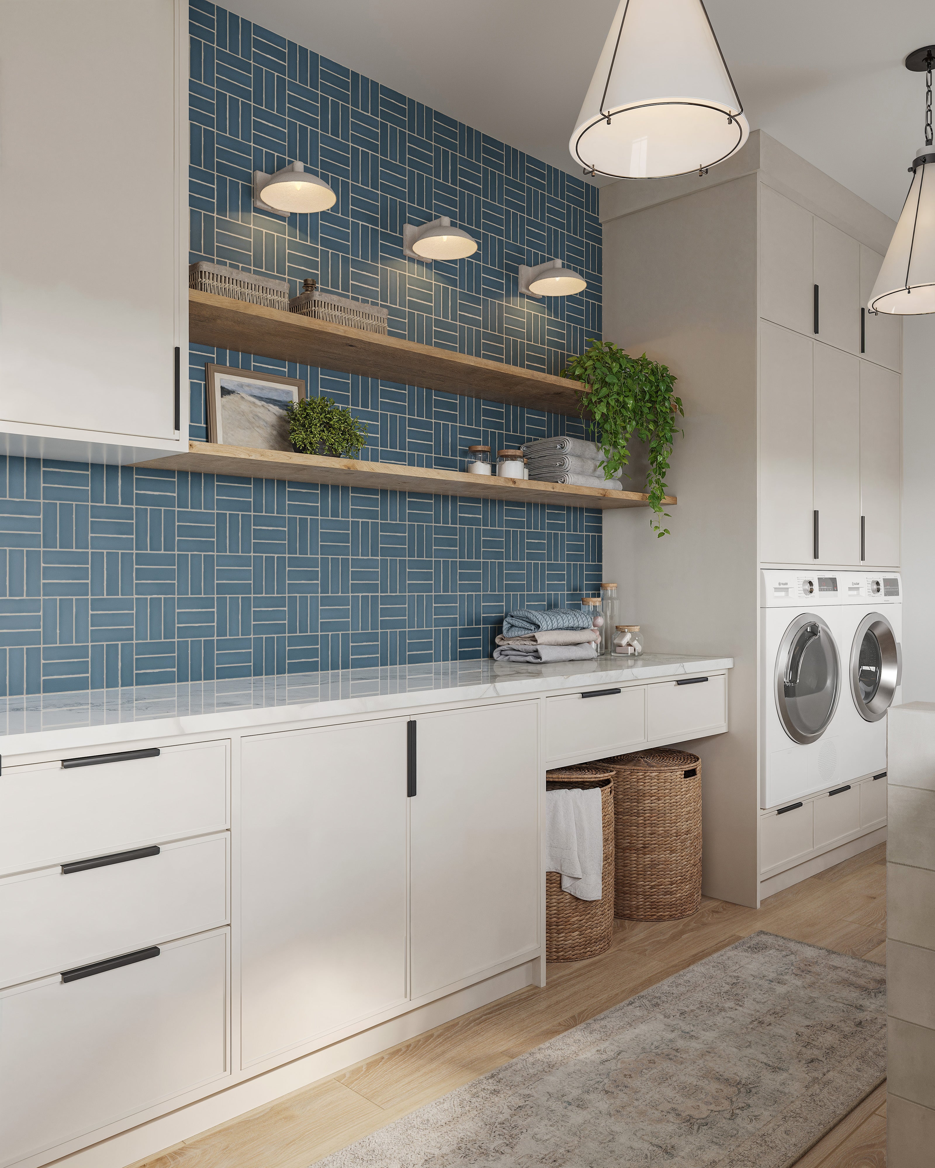 Pascal Polyester Face Rug in Platinum / Mist