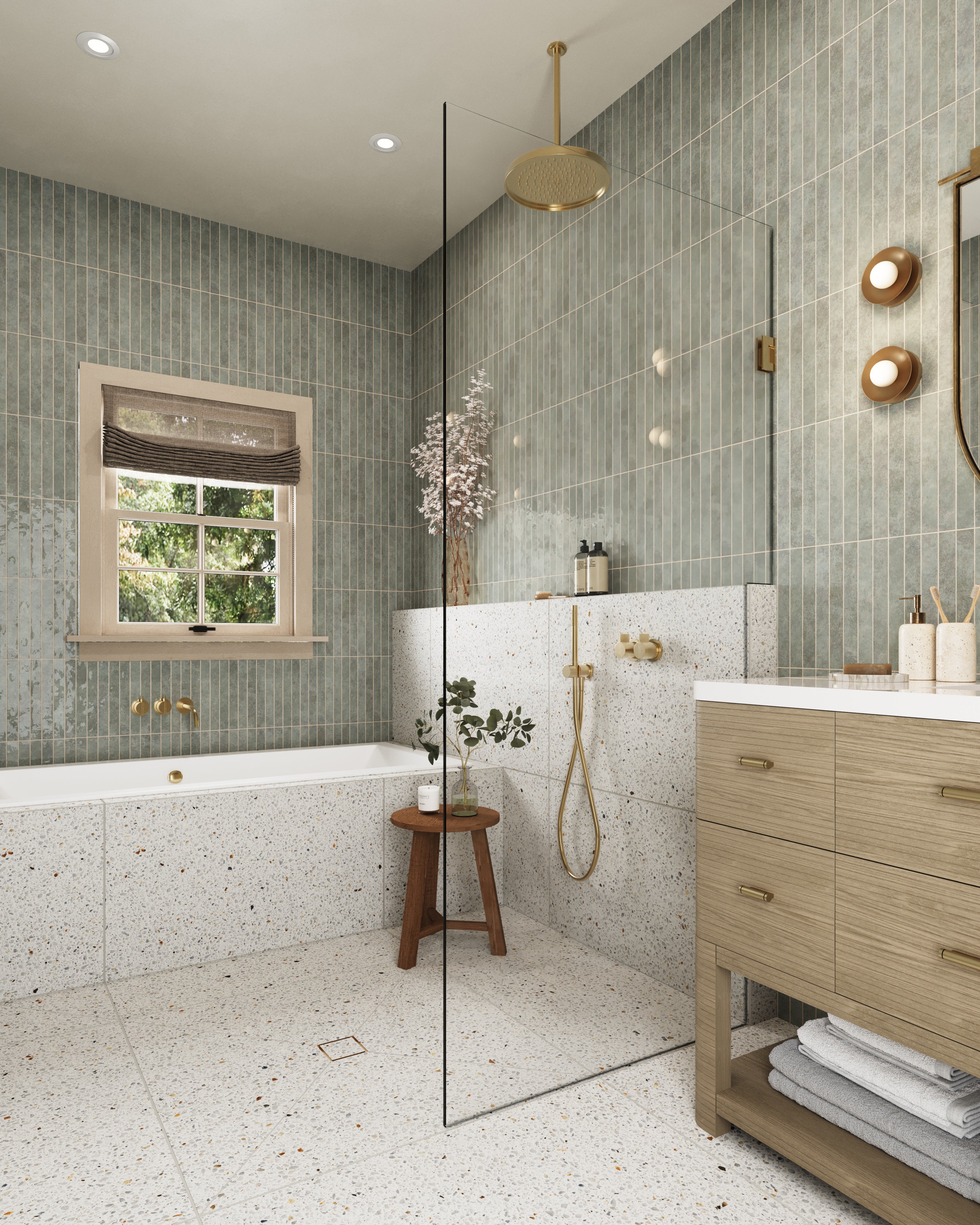 Mariel 1x12 Glossy Porcelain Tile in Fog