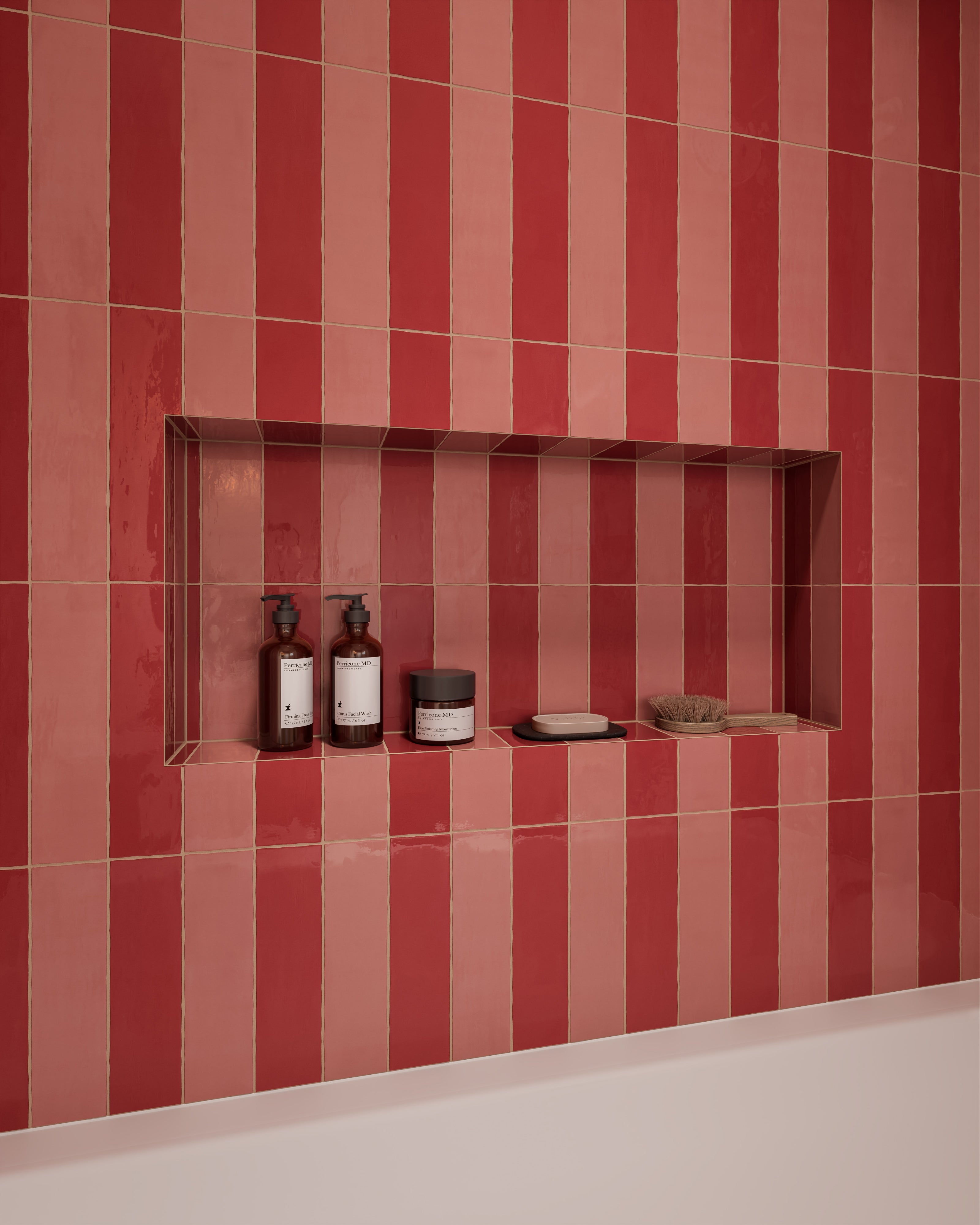 Harper 3x12 Glossy Ceramic Tile in Vermilion