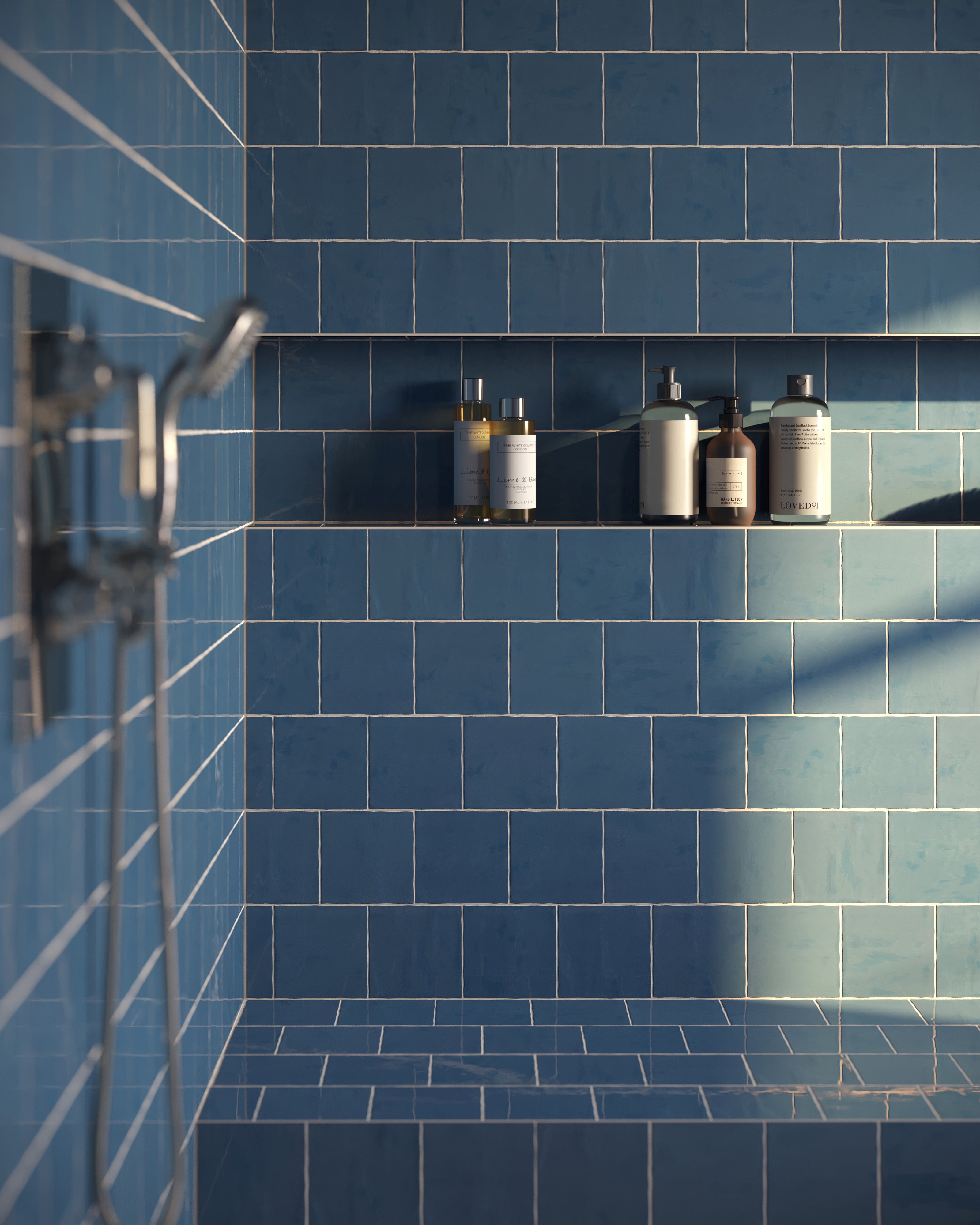 Harper 5x5 Glossy Ceramic Tile in Cerulean