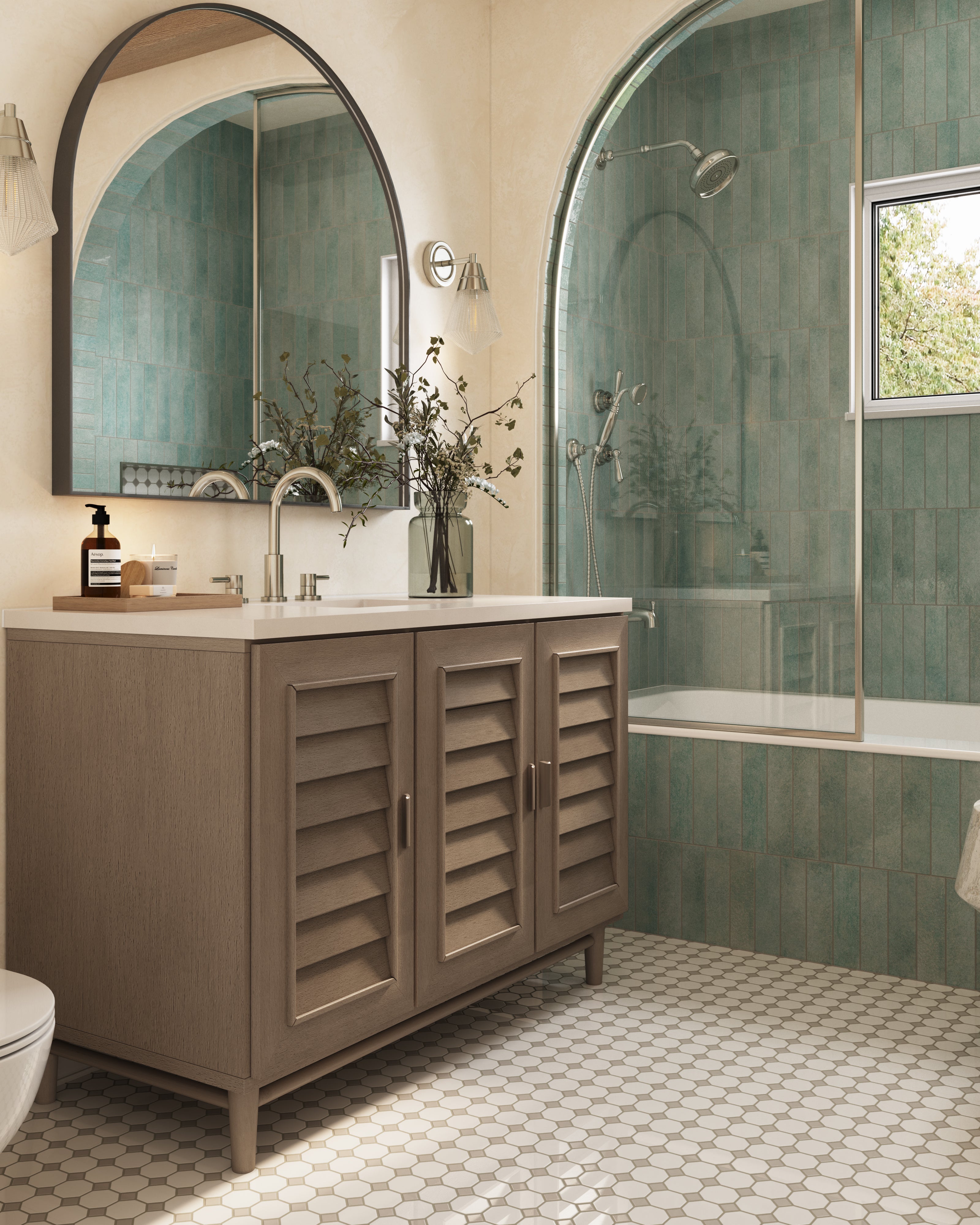 Irene 6" 1 Light Wall/Vanity Light in Polished Nickel/Prismatic Glass