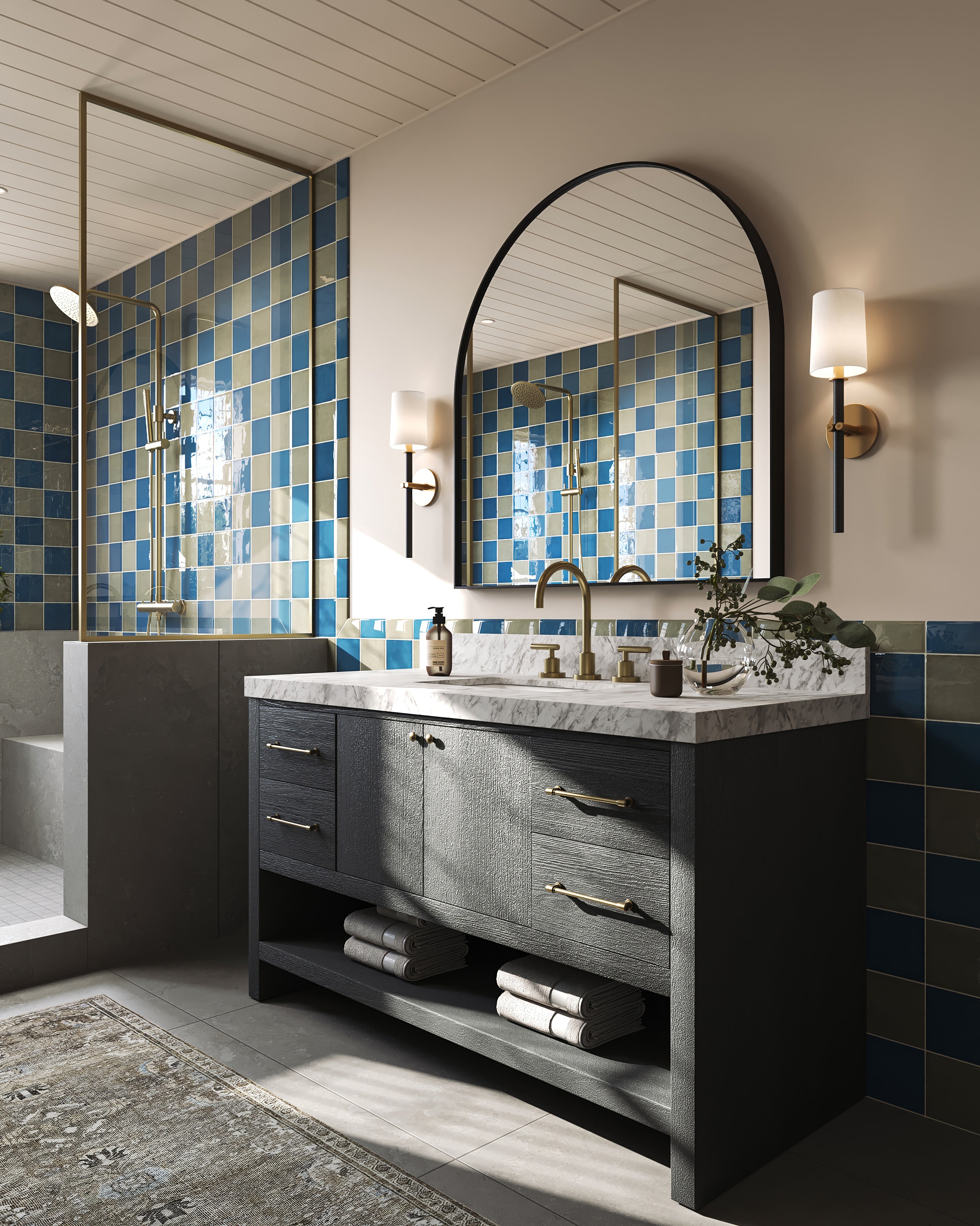 Hutchinson Rug in Graphite / Olive