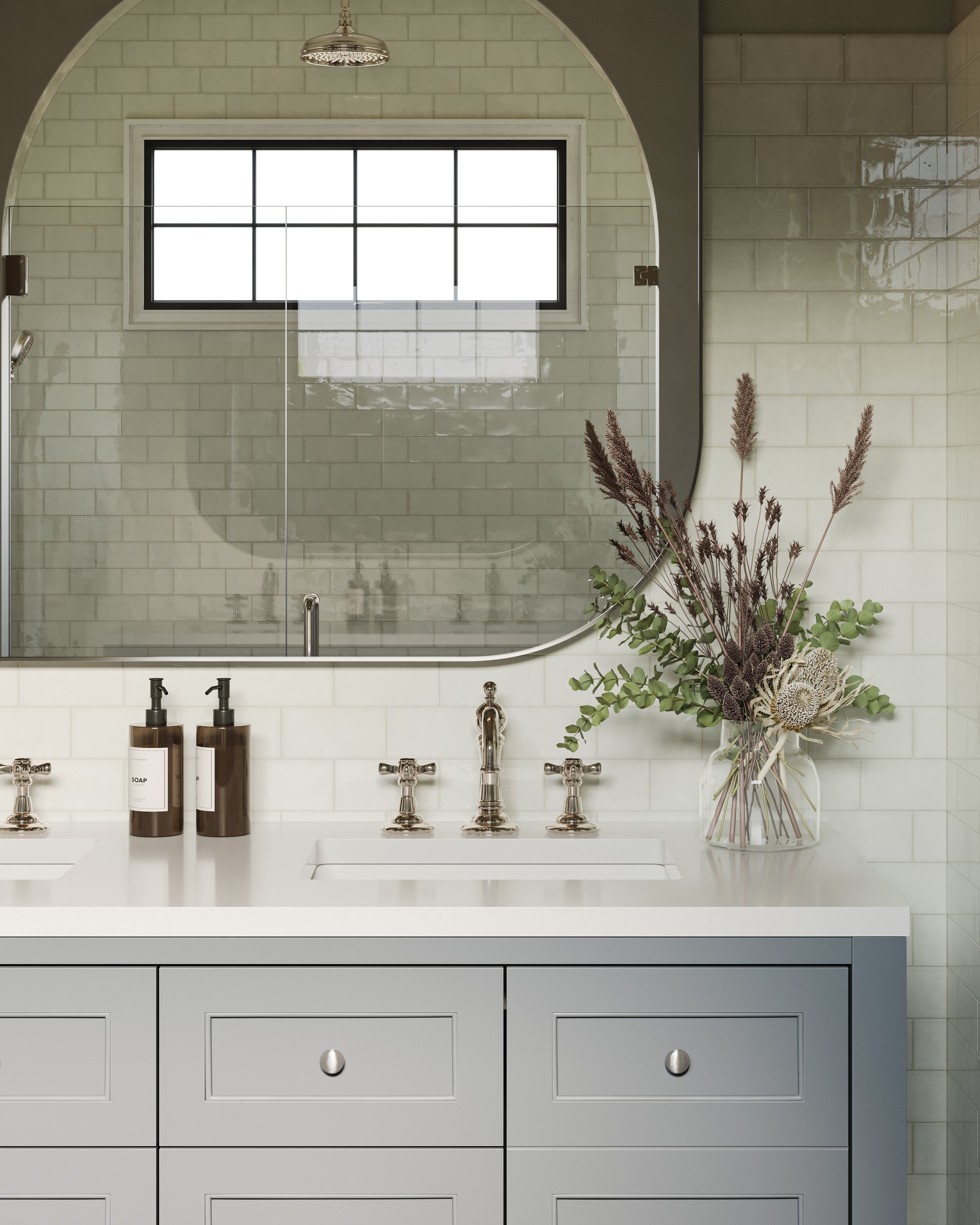 Tristan Square Mirror in Shiny Steel