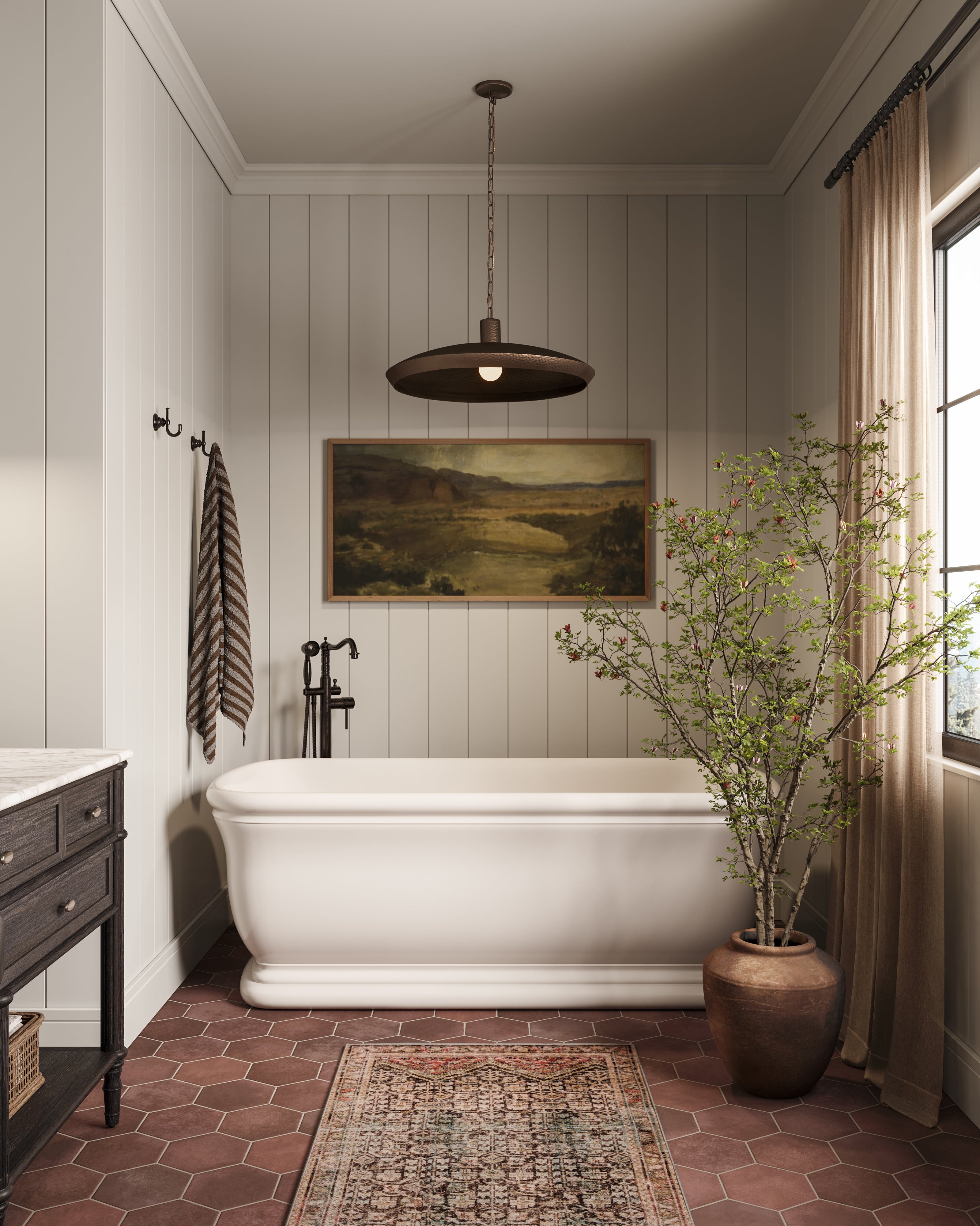 Juliet 7x8 Hexagon Matte Porcelain Tile in Rust