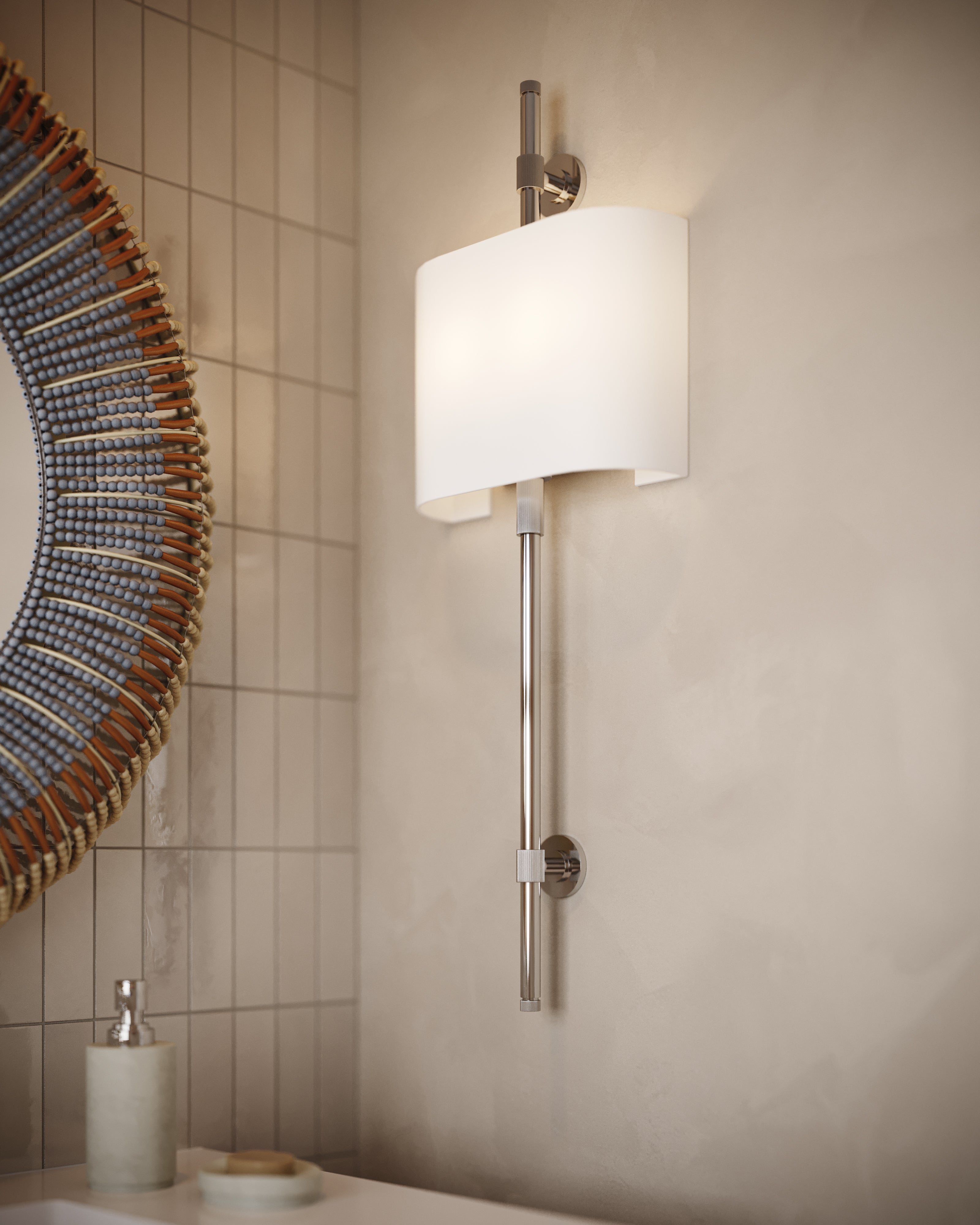 Gibson 2-Light Shaded Wall Sconce in Polished Nickel