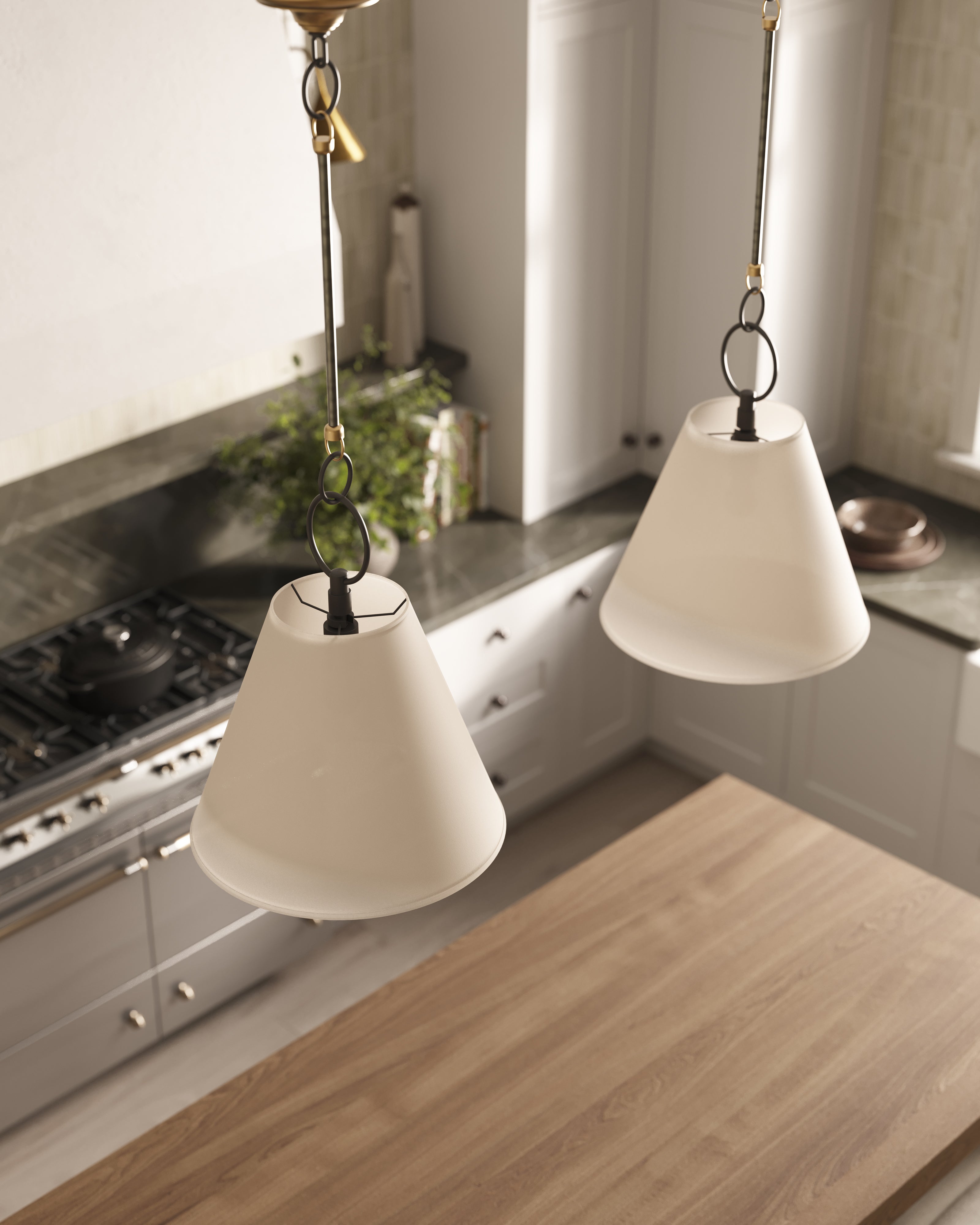 Hilda 18" Pendant in Distressed Bronze