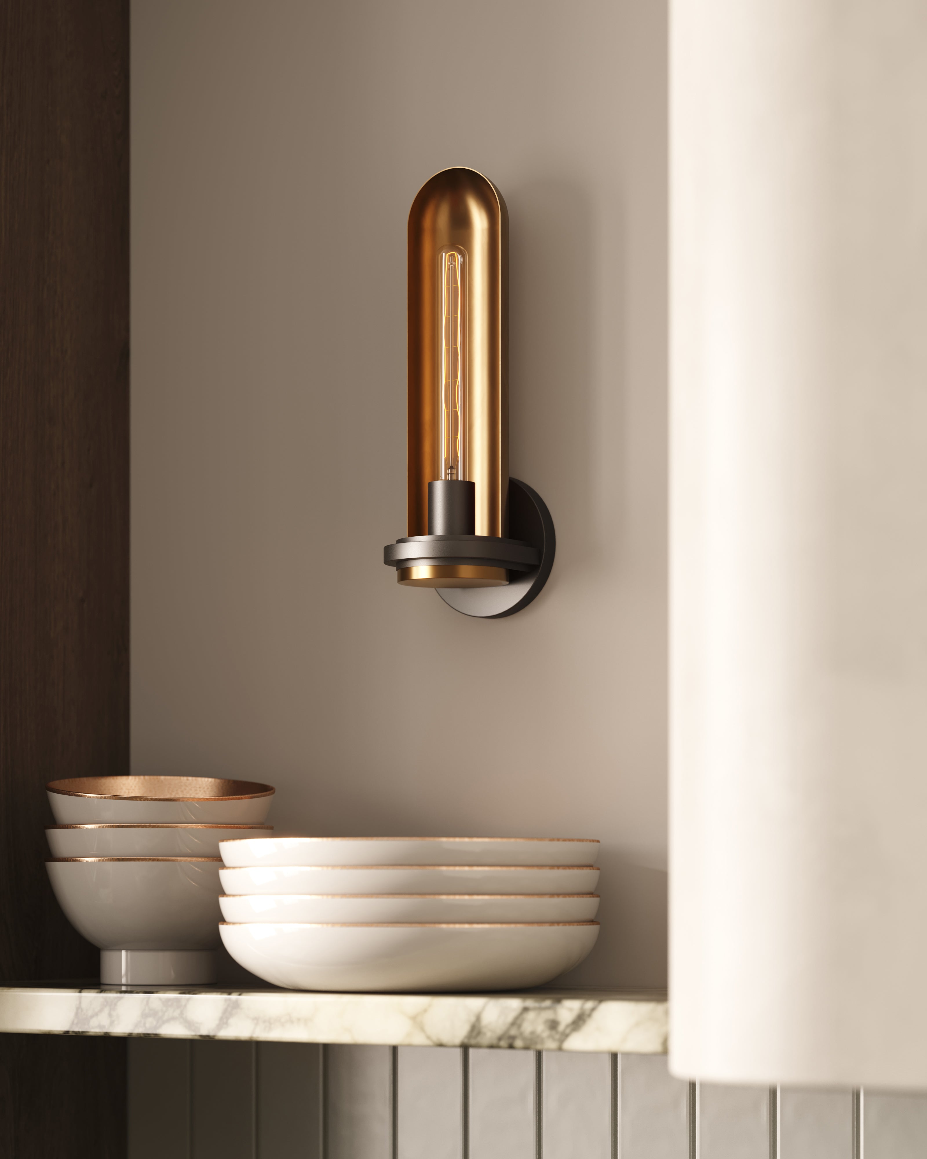 Currie Wall Sconce In Patina Brass