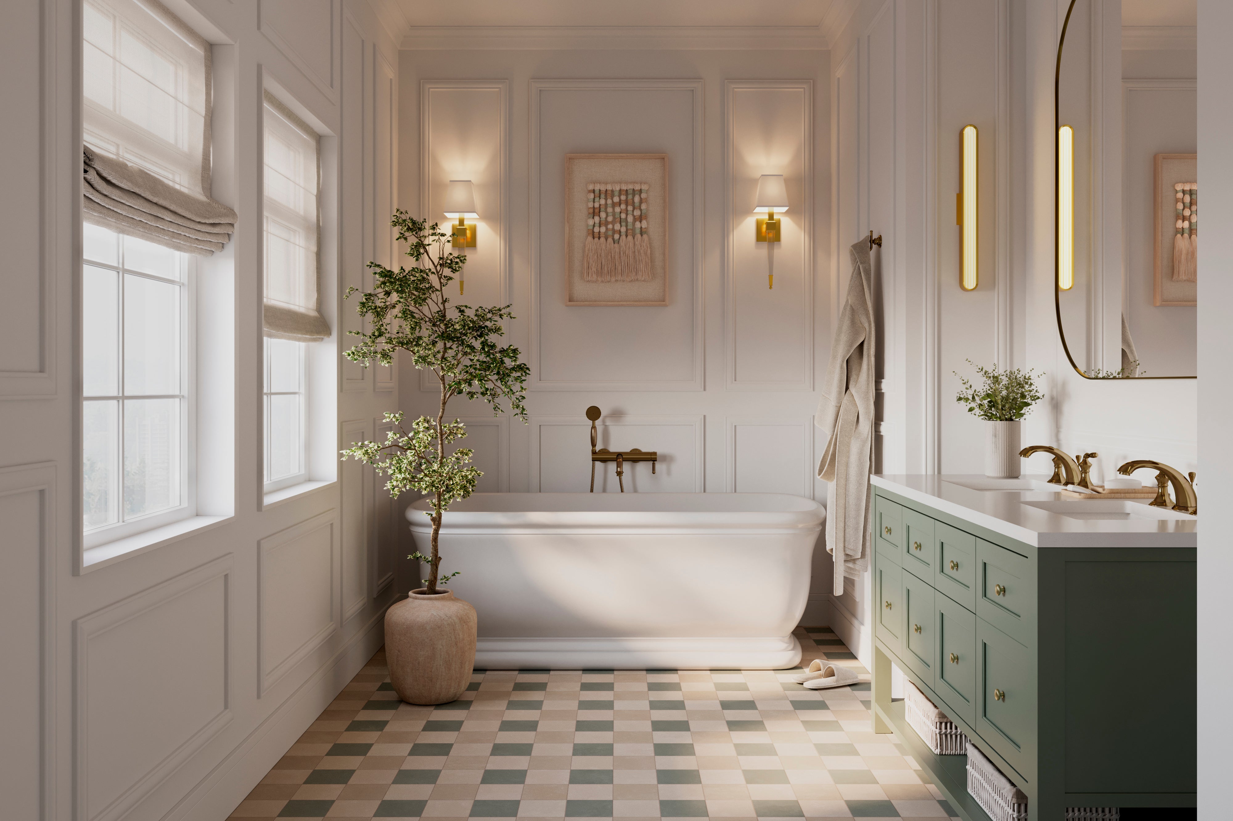 Thea Bath And Vanity Light In Aged Brass