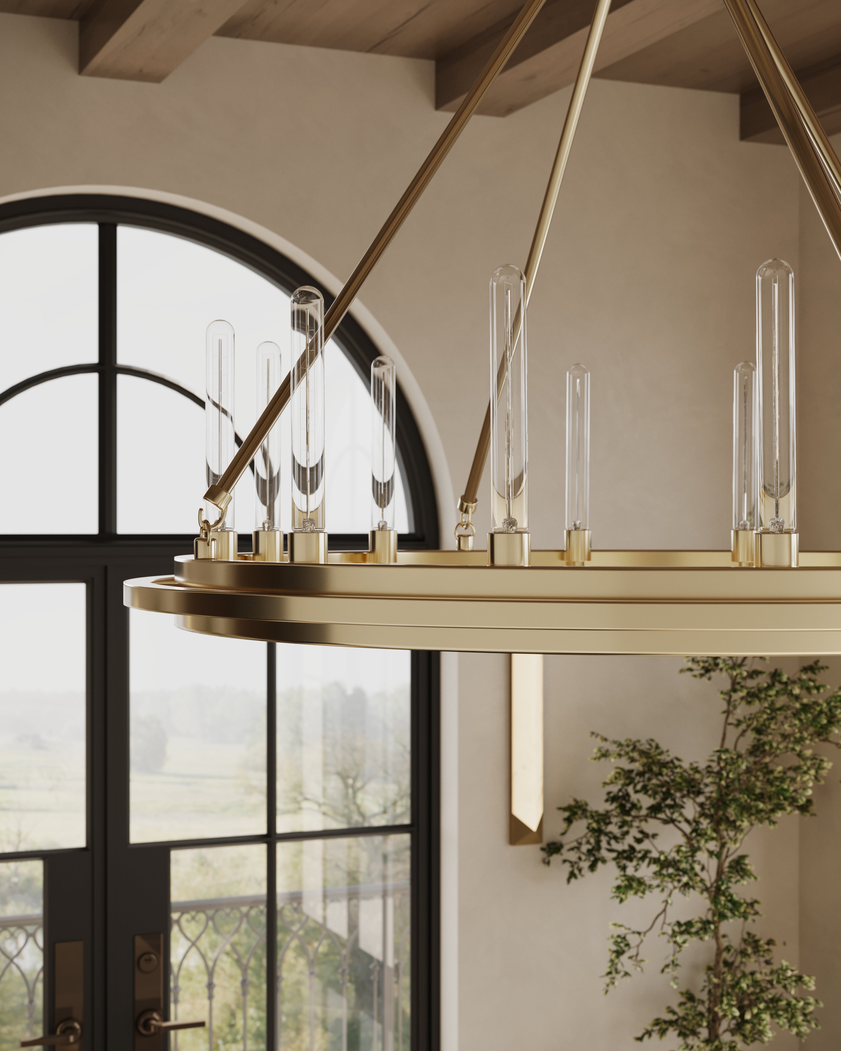 Clement Chandelier In Aged Brass