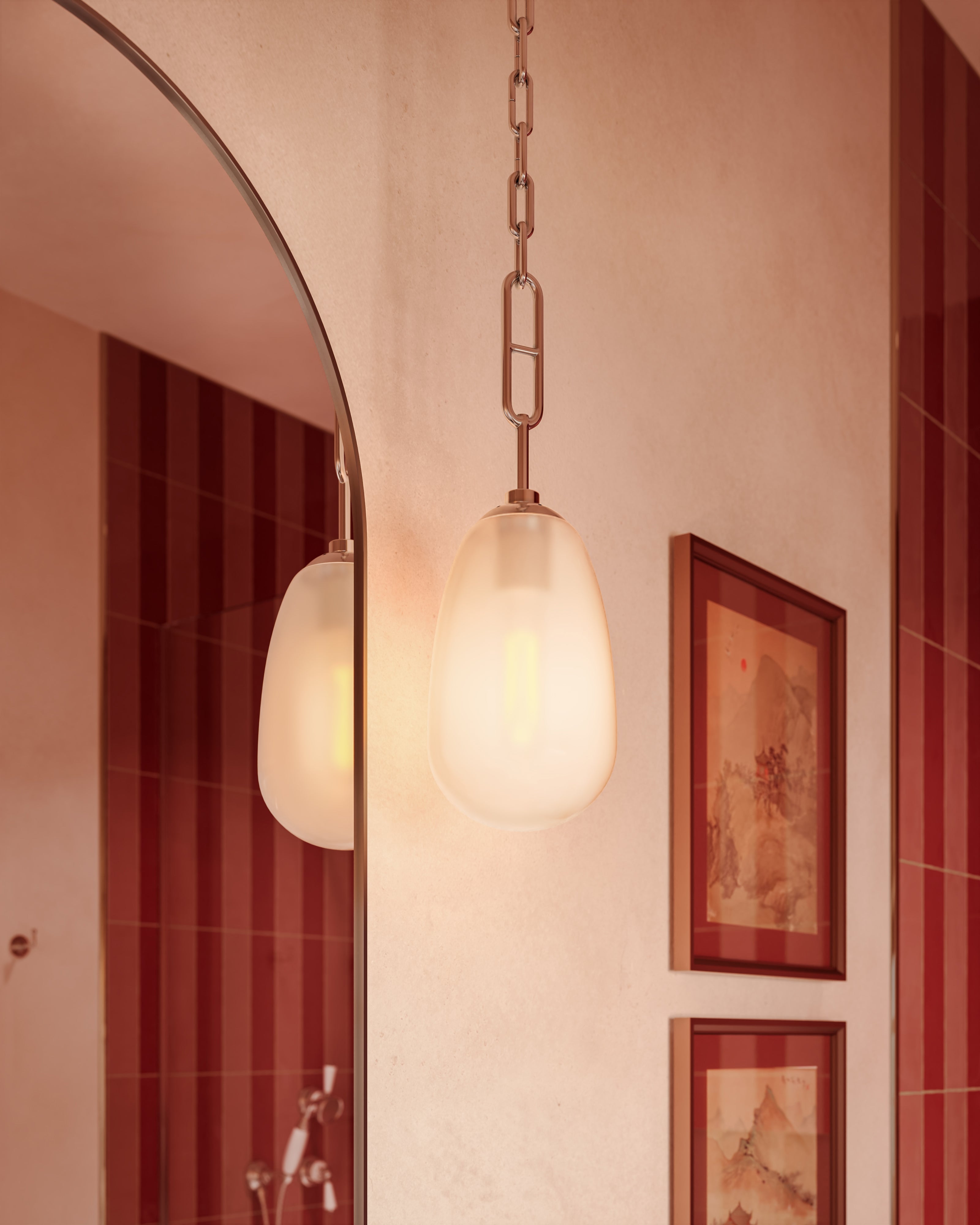 Runa 9" Pendant In Polished Nickel