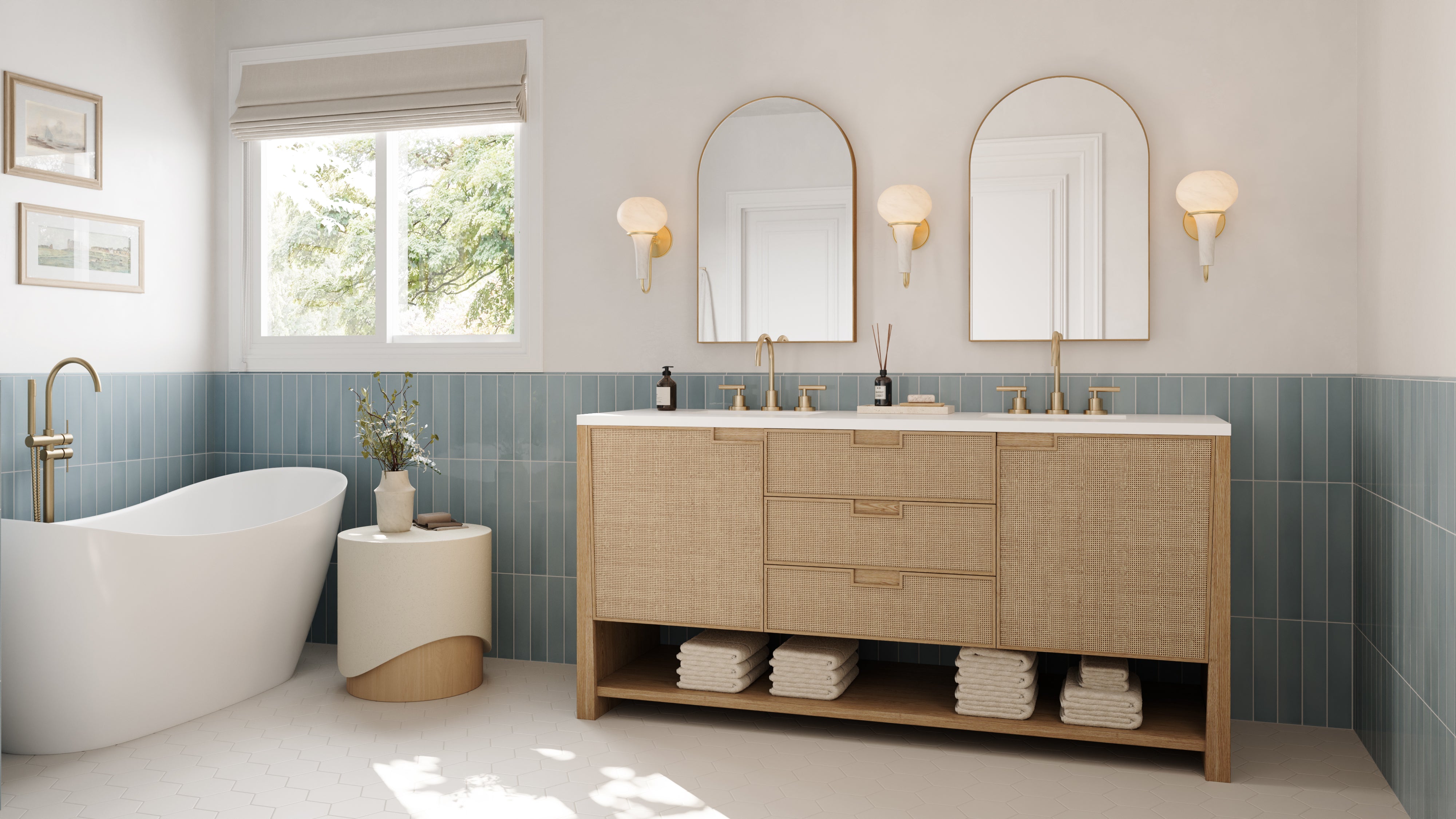 Maisie 0.5x8 Jolly Glossy Porcelain Tile in Ocean