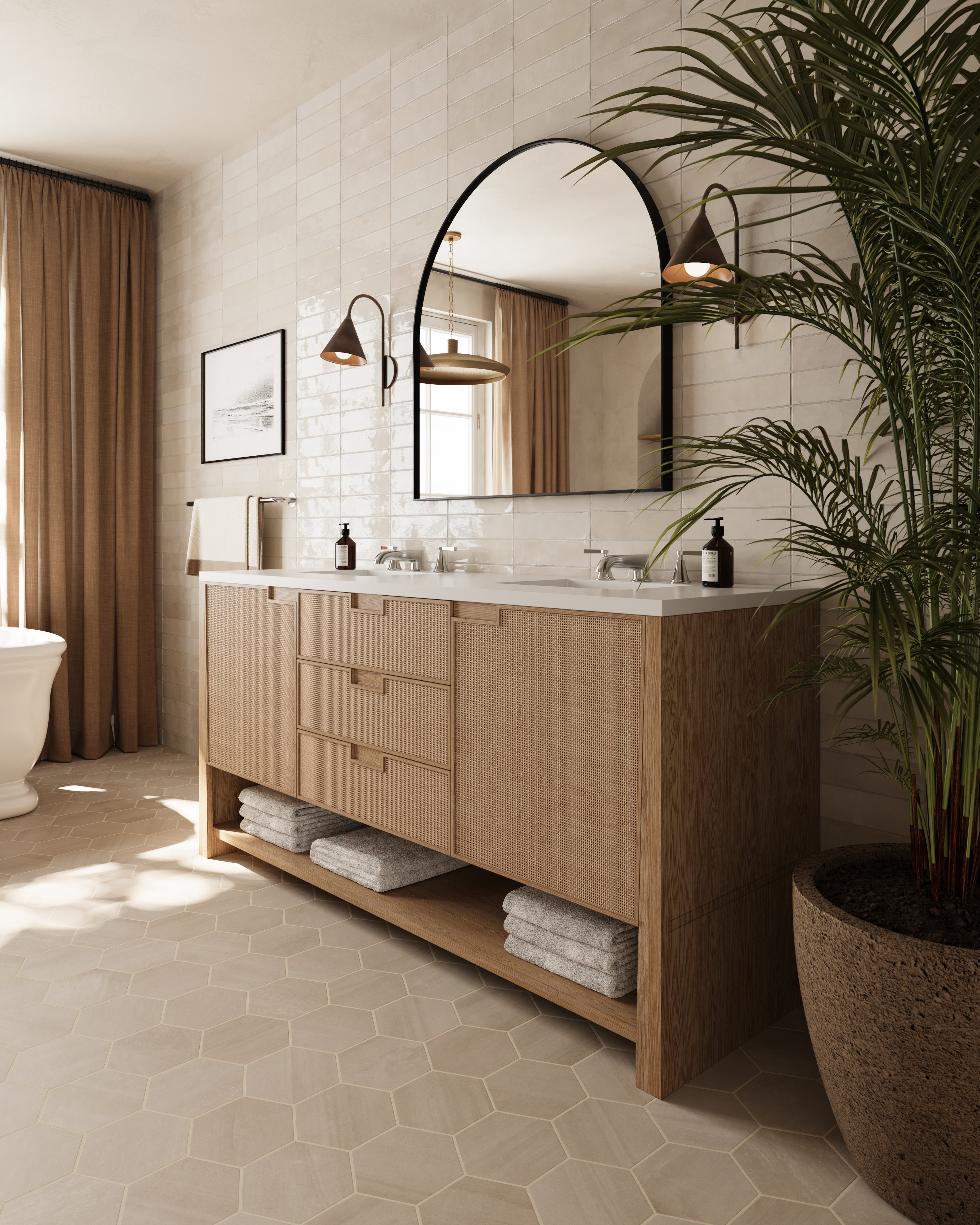 Claire 3x12 Glossy Ceramic Tile in Eggshell