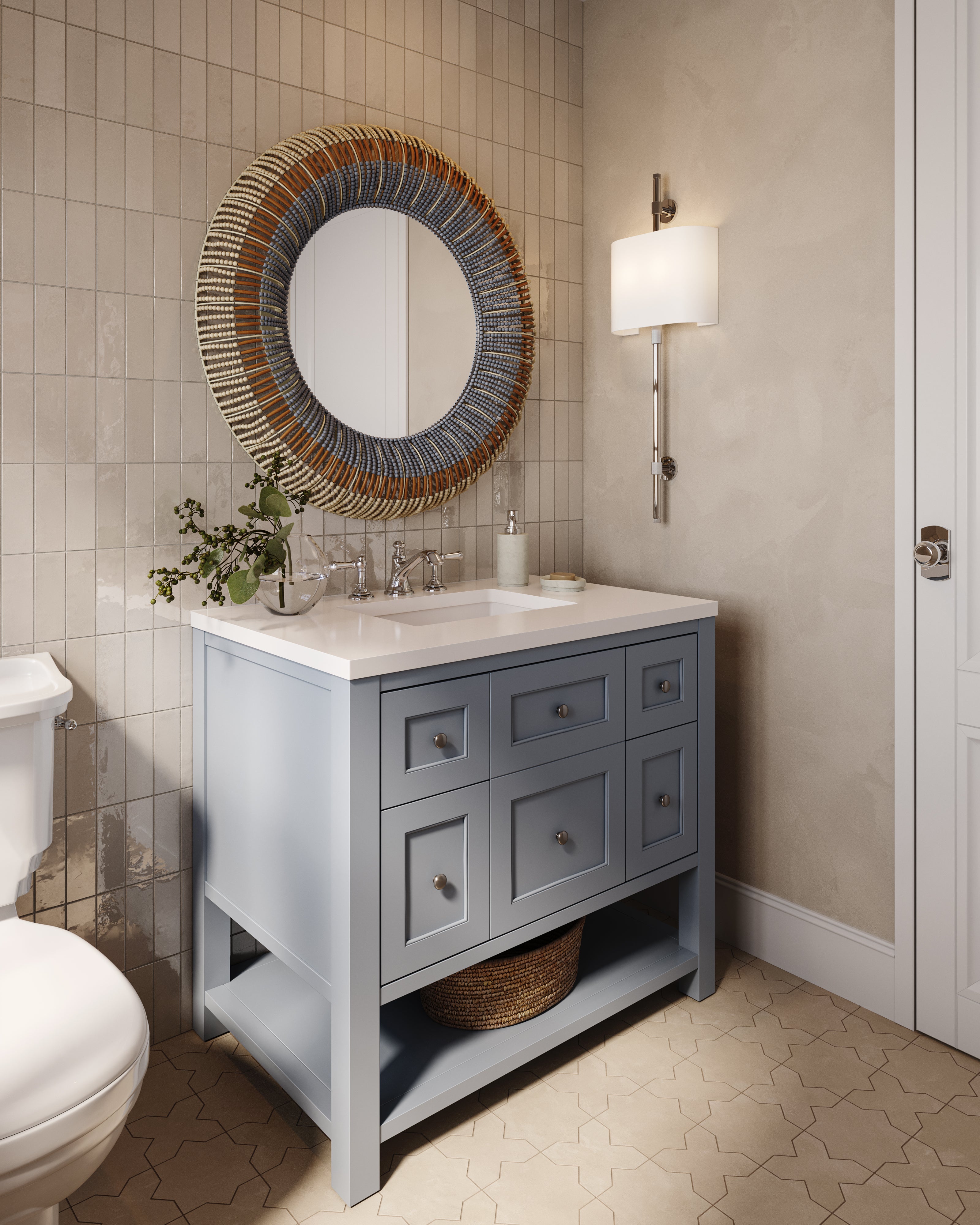 Cleo 2x6 Glossy Ceramic Tile in Cream