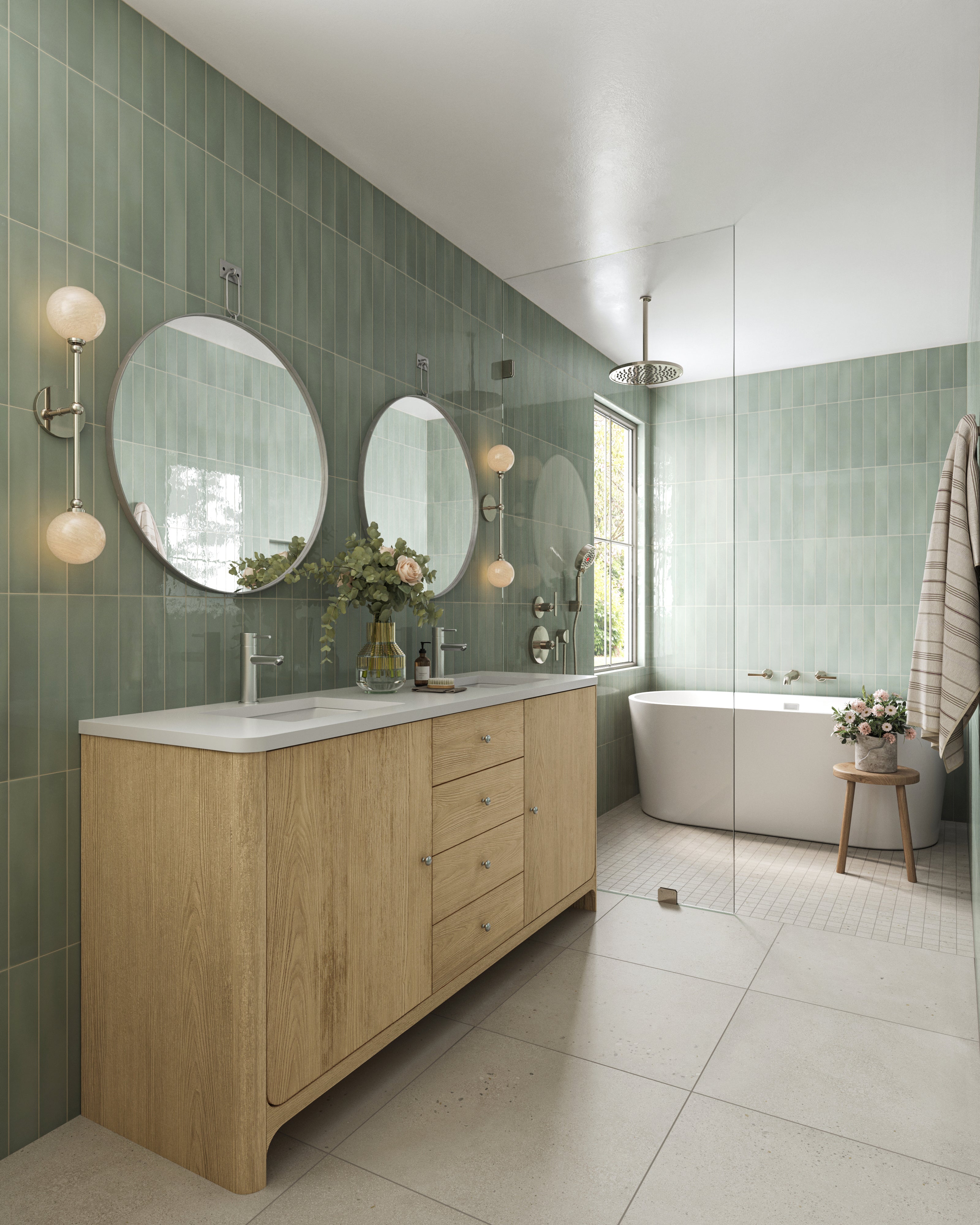 Chloe Pistachio× Milky Tile Ceramic Tile – Pistachio – 3×6 | Maniscalco
