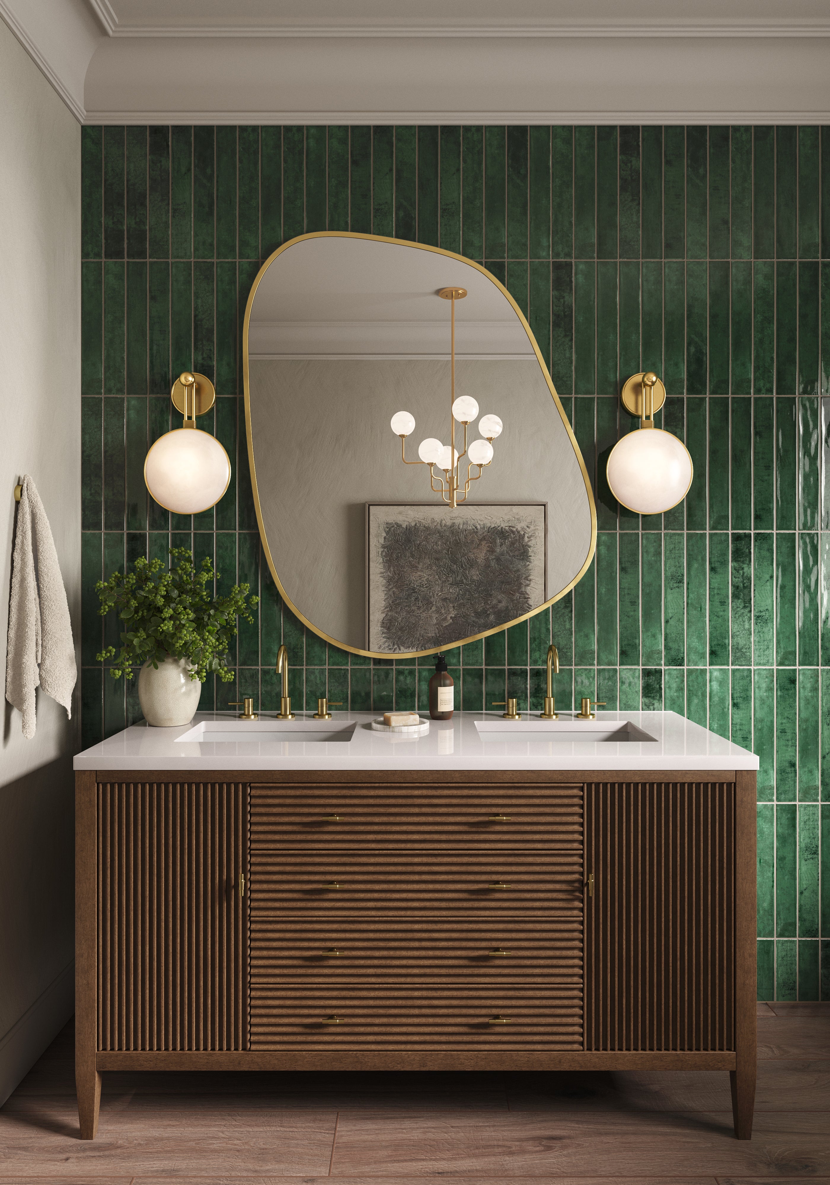 Jaden 2.5x16 Glossy Ceramic Tile in Hunter