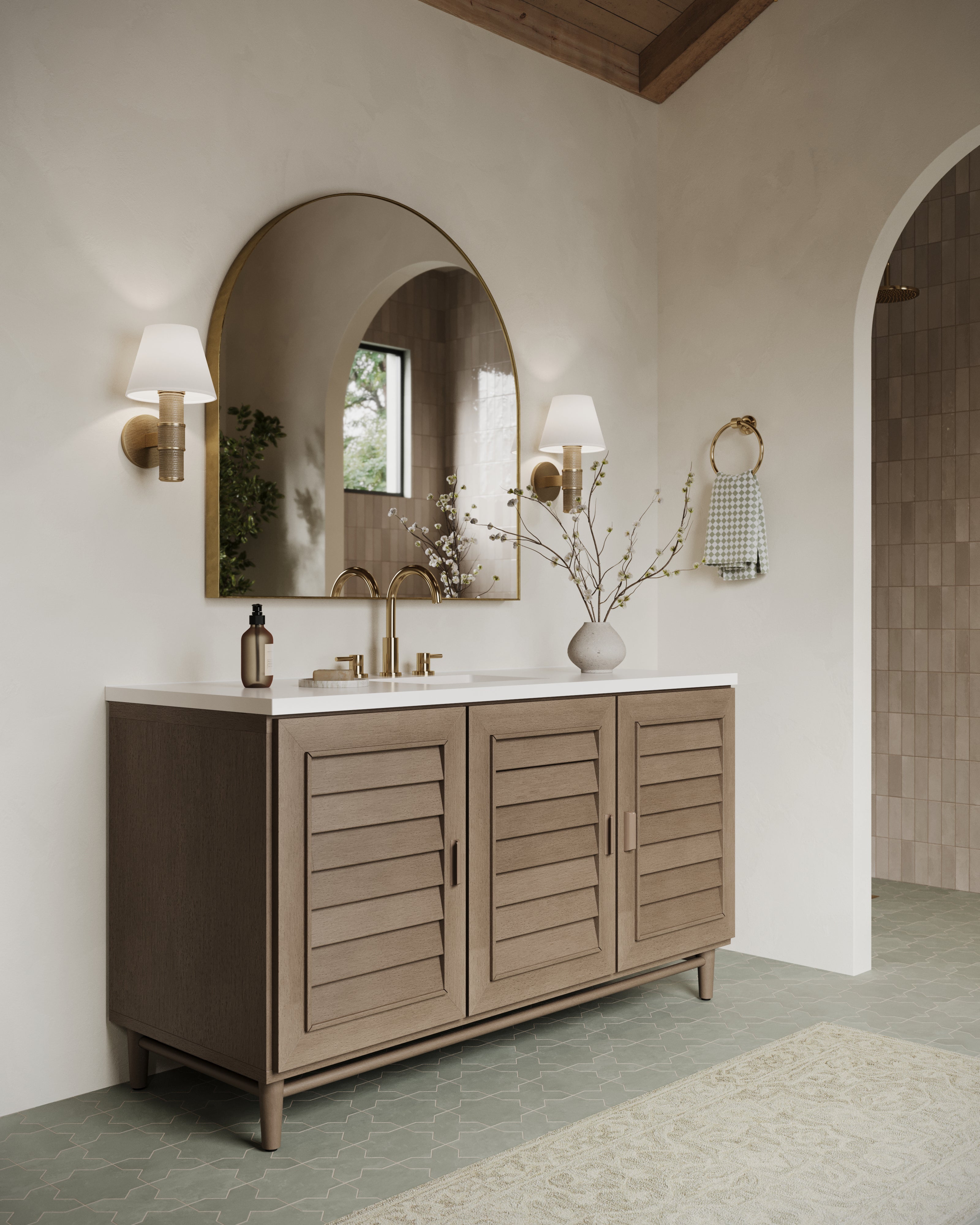 Isabel 6x6 Matte Porcelain Star Tile in Seasalt