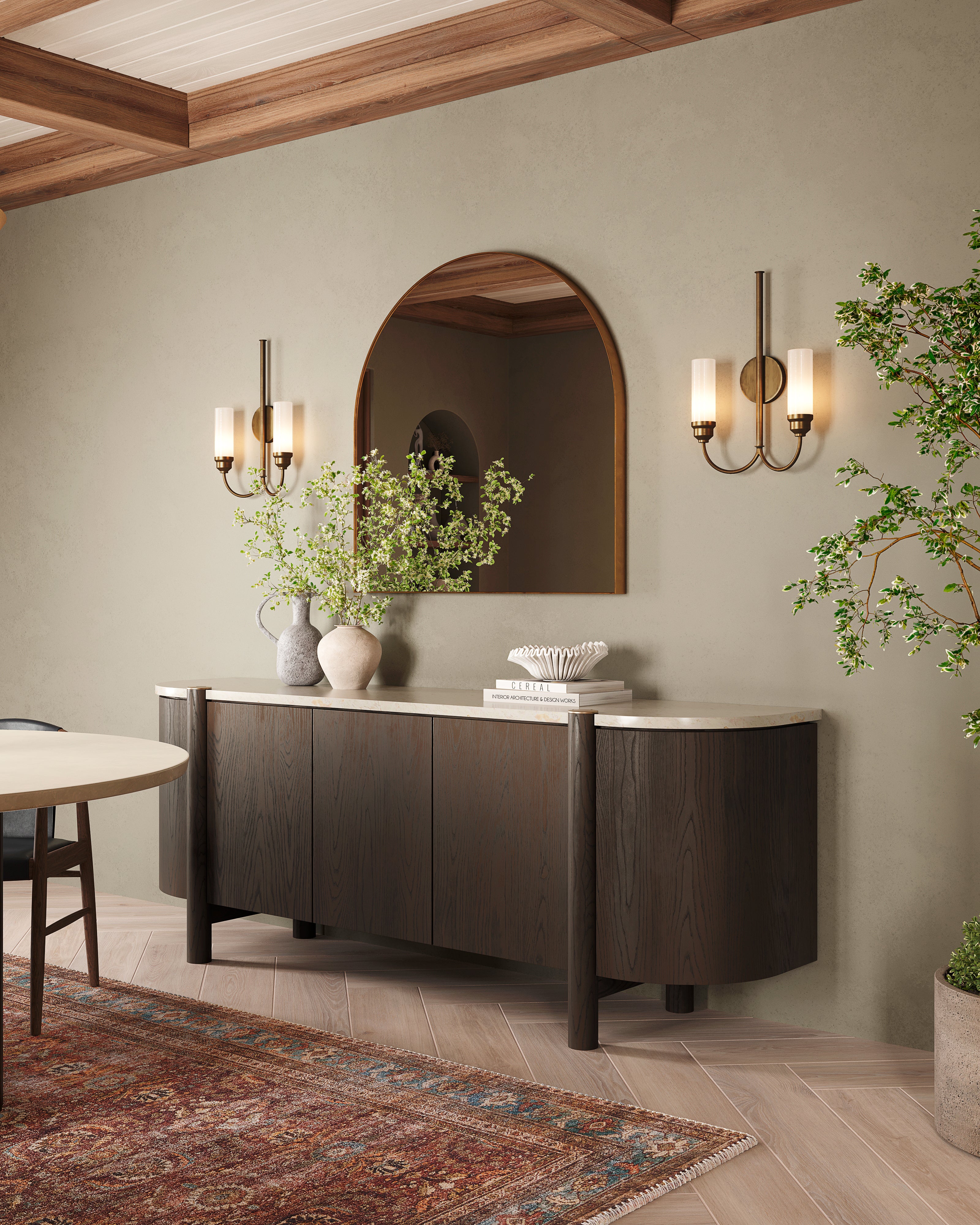 Esmeralda Wide Mirror in Polished Brass