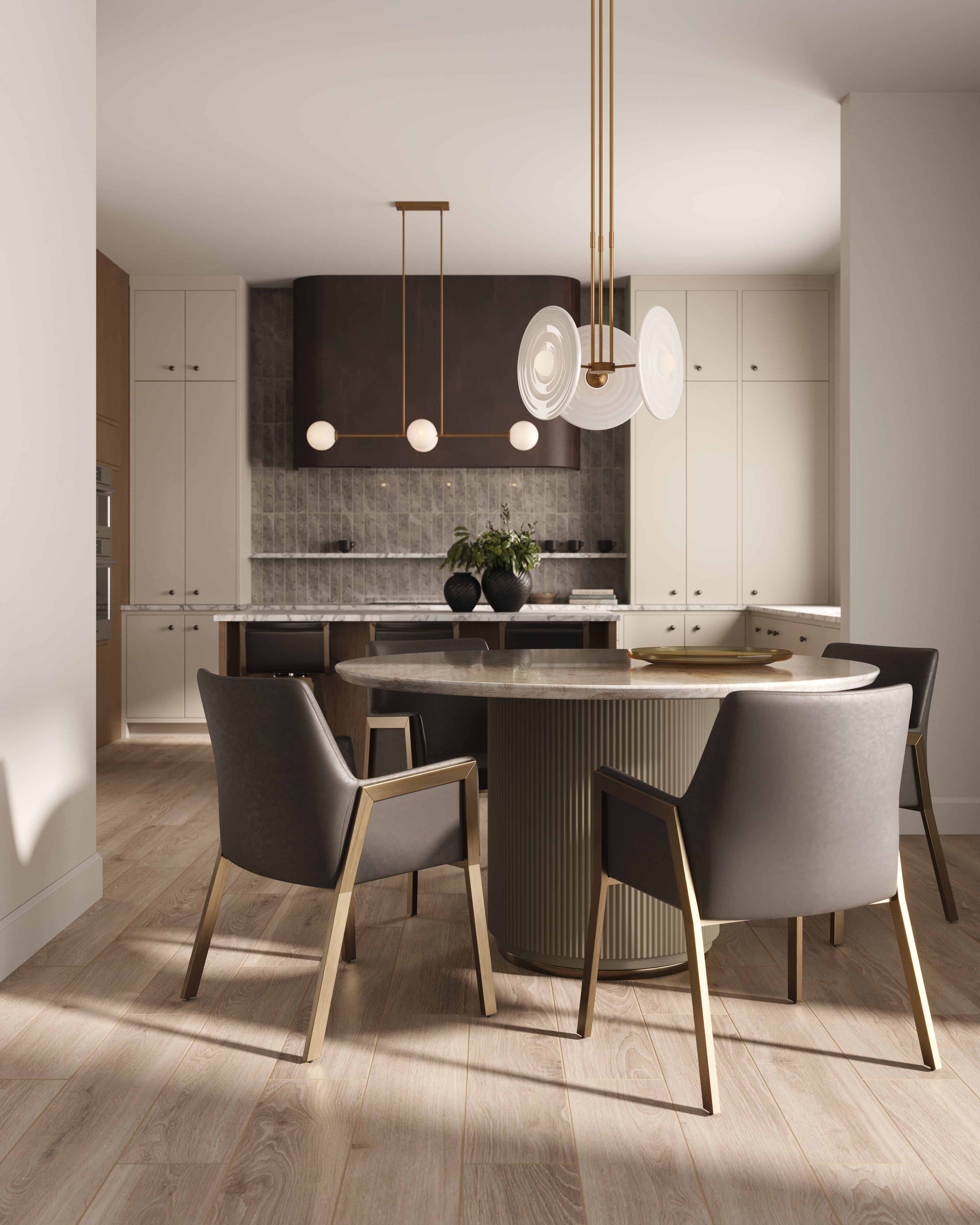 Anastasia 59" Dining Table in Taupe