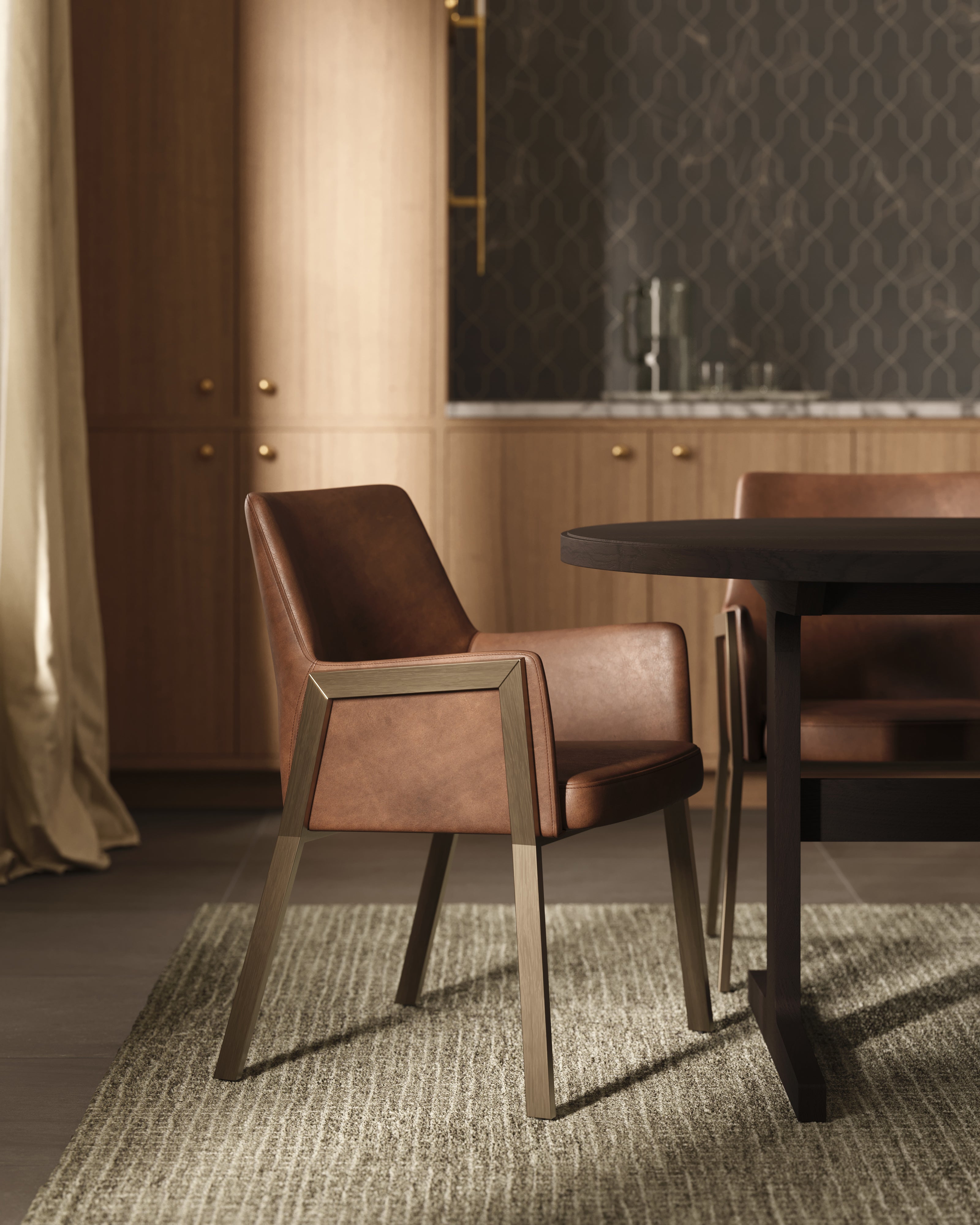 Gideon Dining Chair in Brown