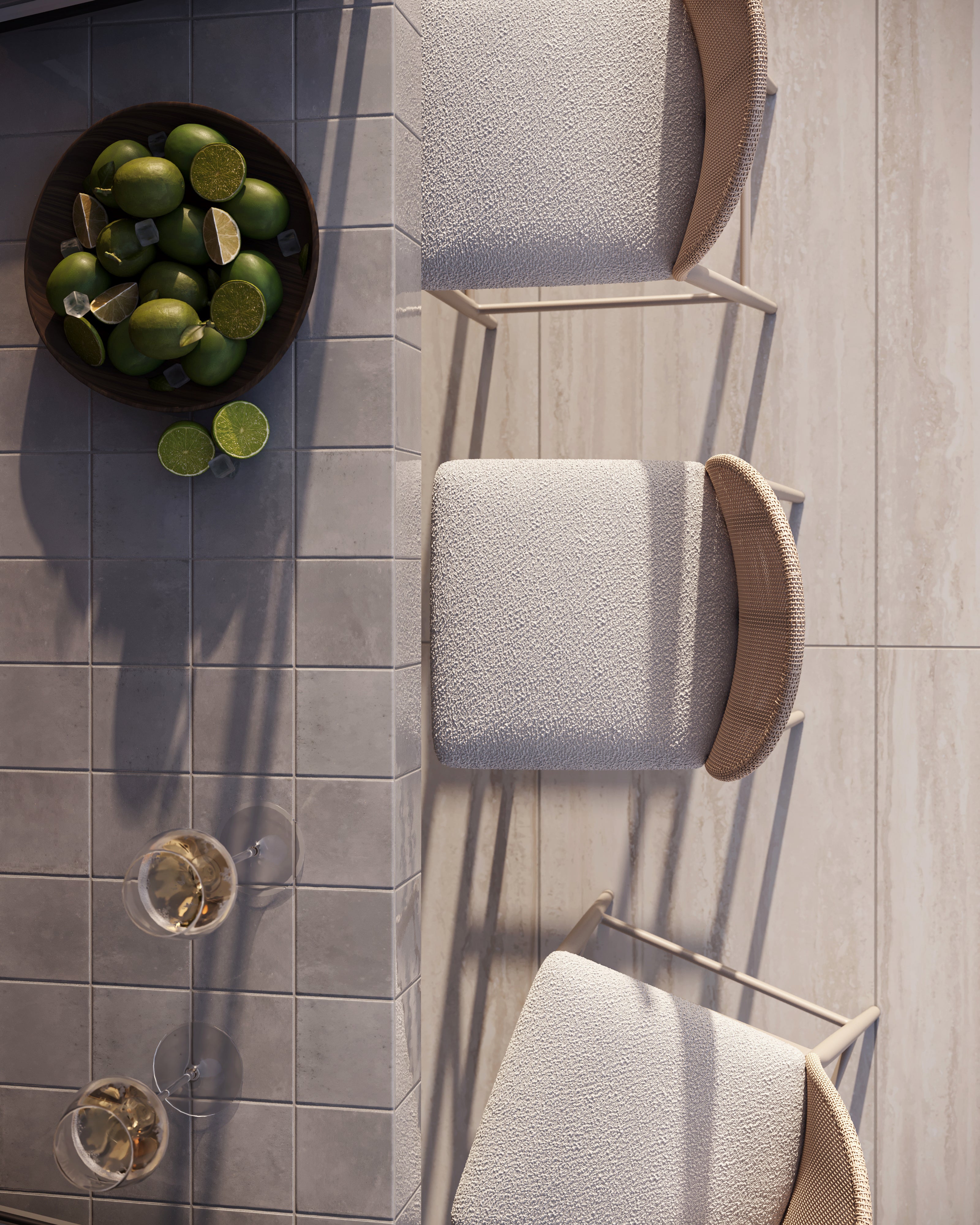 Makenna 6x6 Glossy Porcelain Tile in Pebble