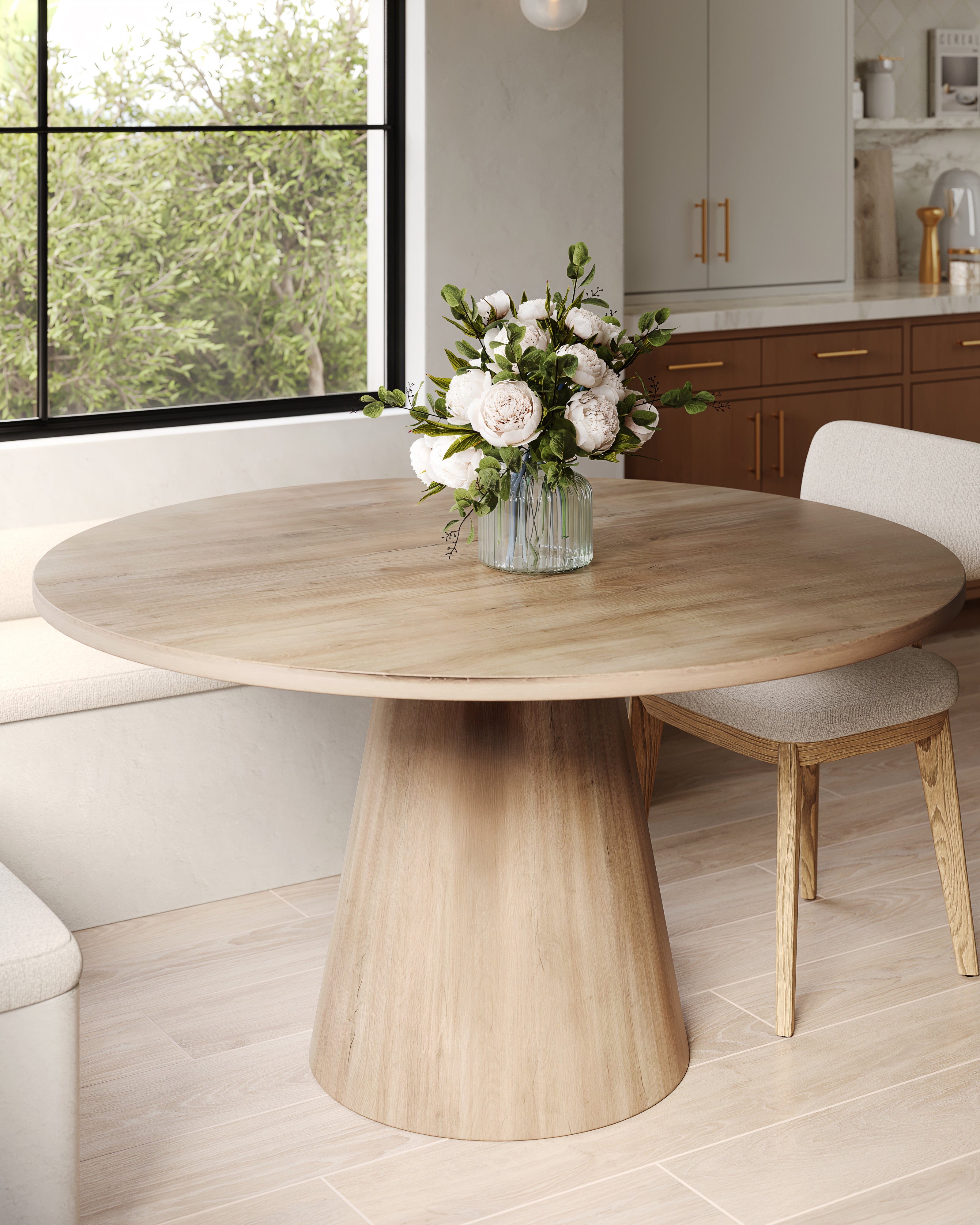 Alice 54" Round Dining Table in Light Oak