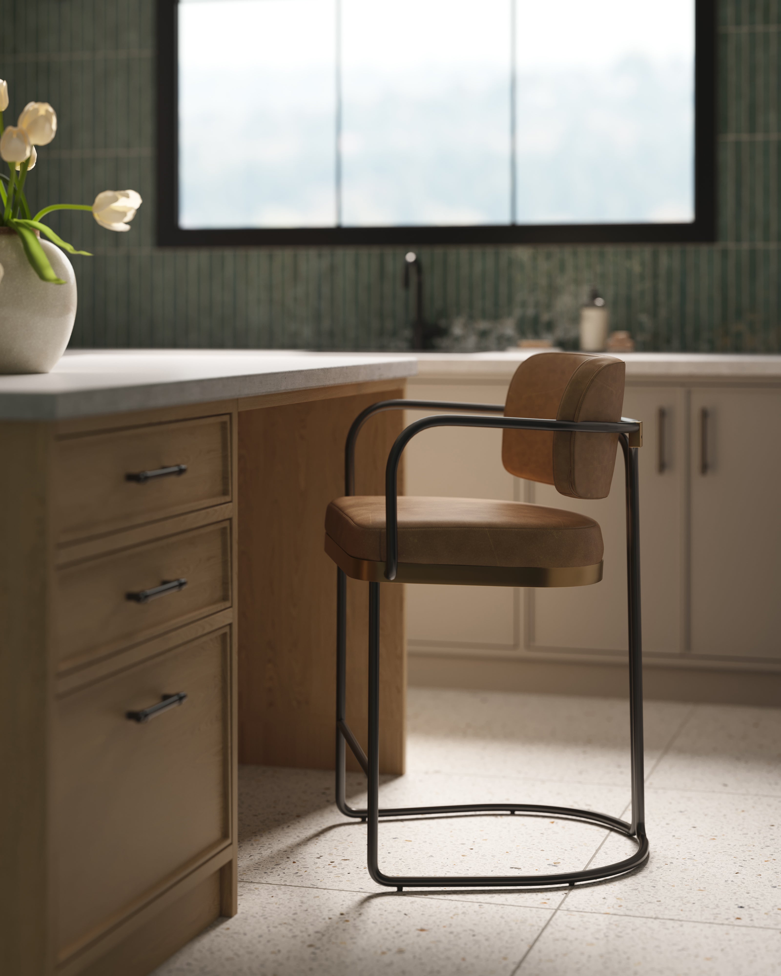 Bower Counter Stool in Brown