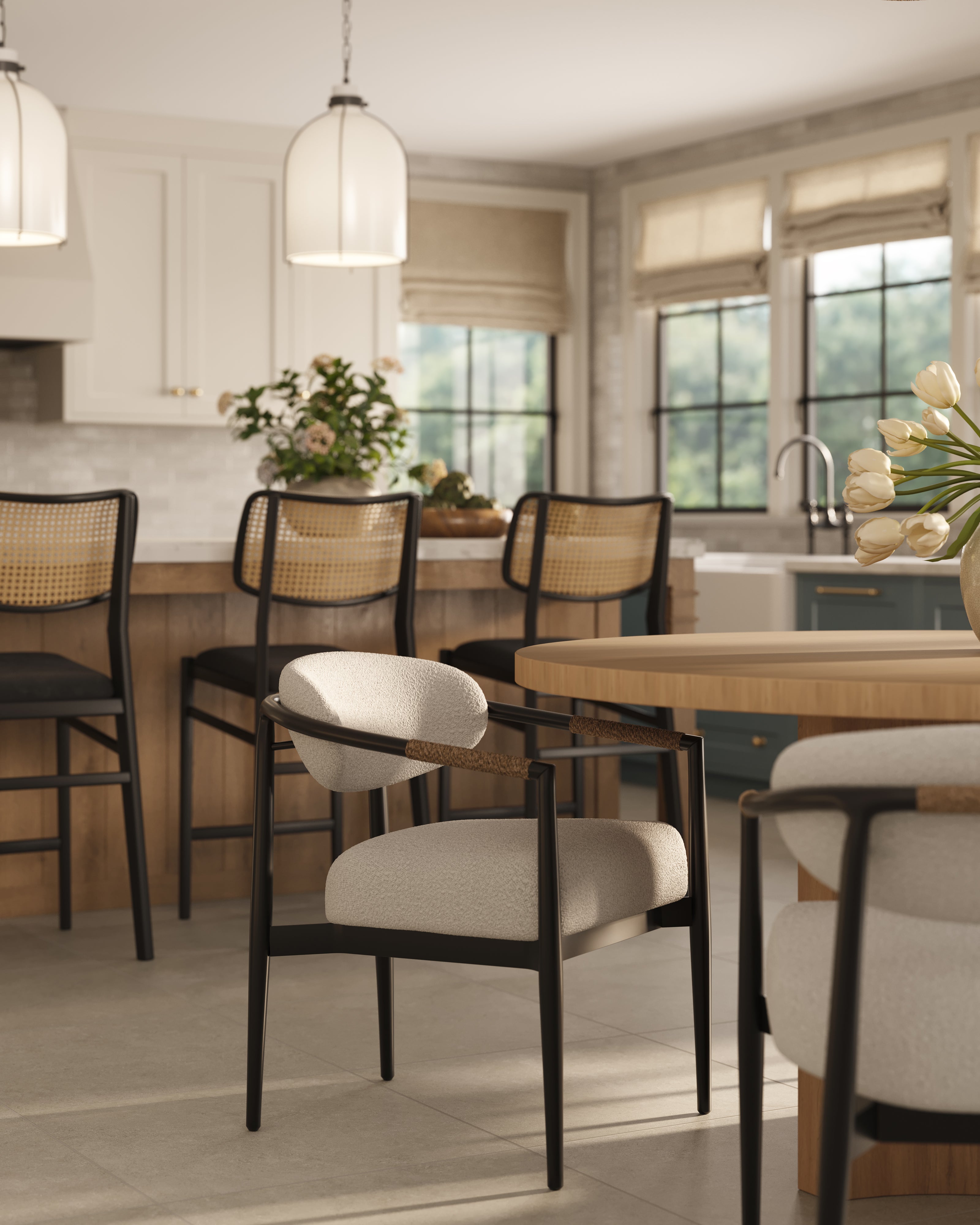 Leticia Outdoor Dining Chair in Cream