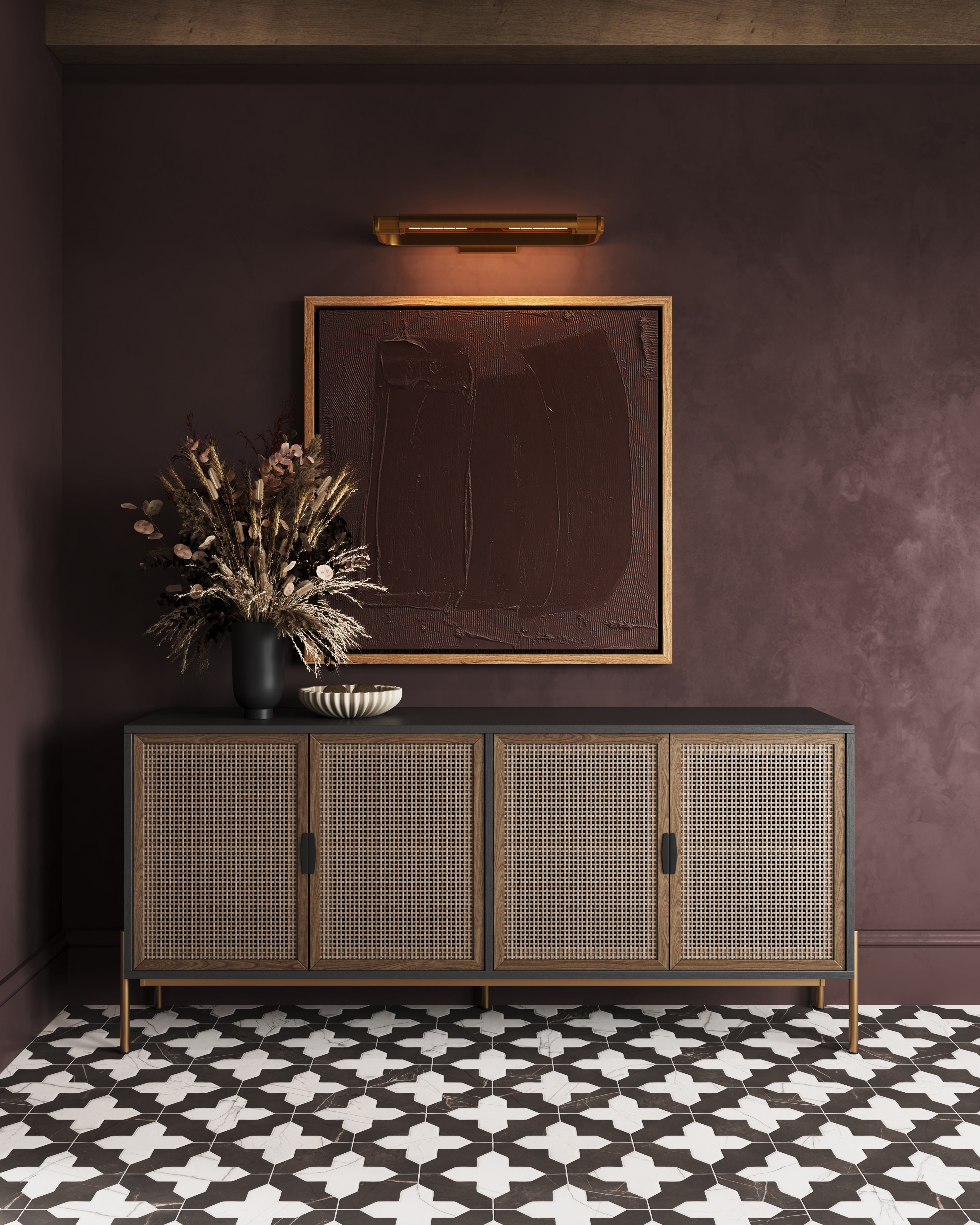 Large Aria Sideboard in Black and Gold