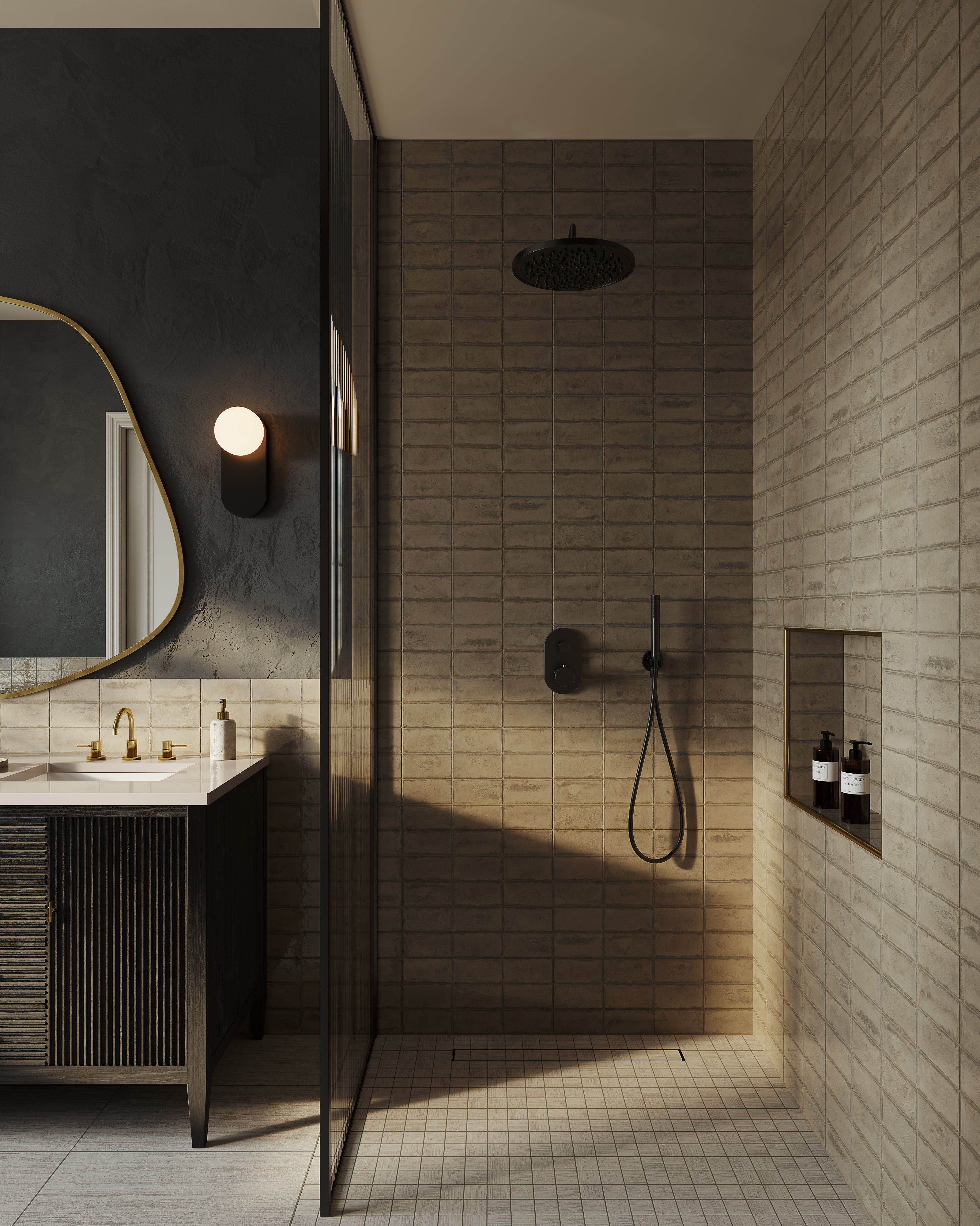 Graham 3x6 Glossy Ceramic Tile in Mushroom