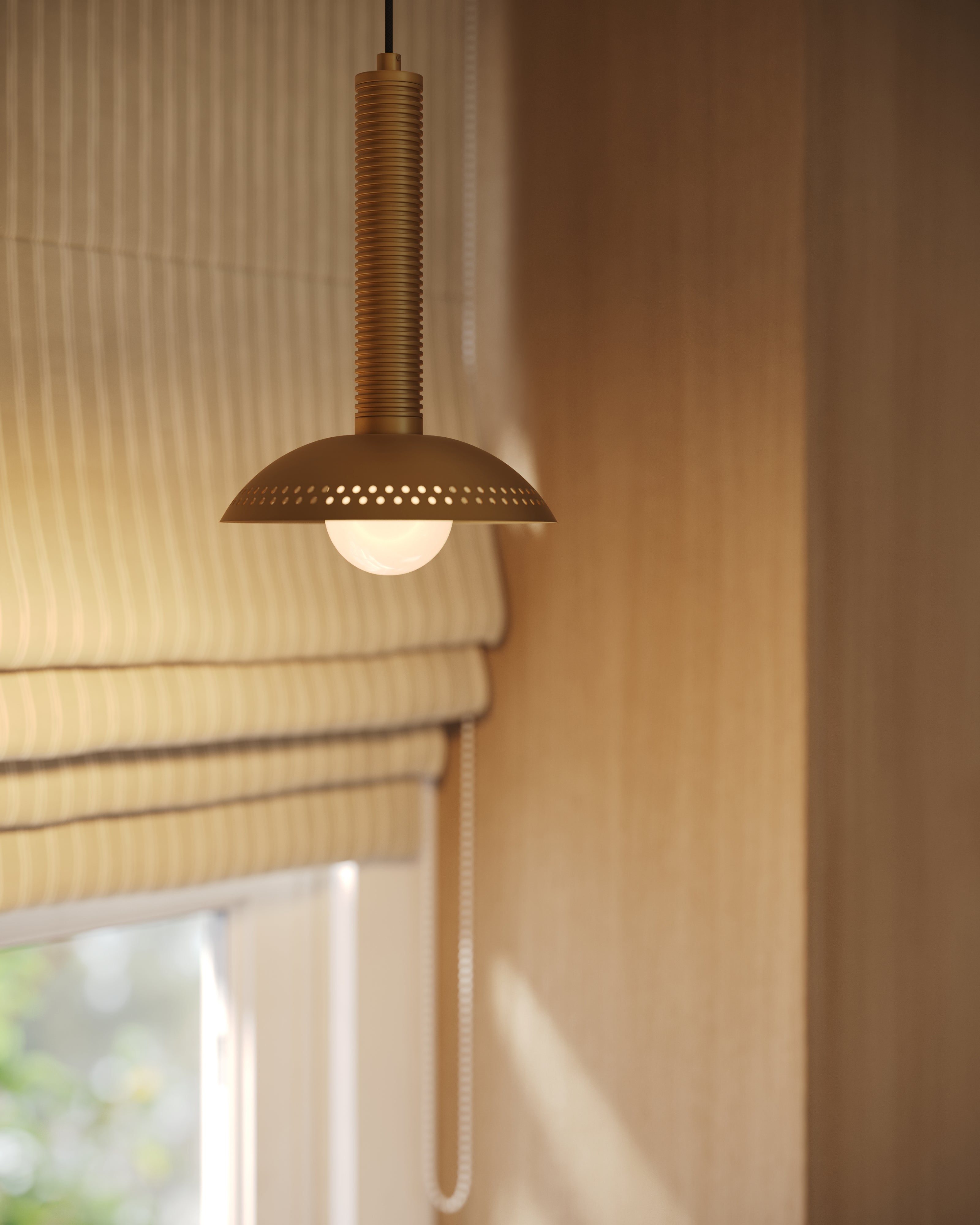 Raina 9" LED Pendant in Brushed Gold/Opal Glass