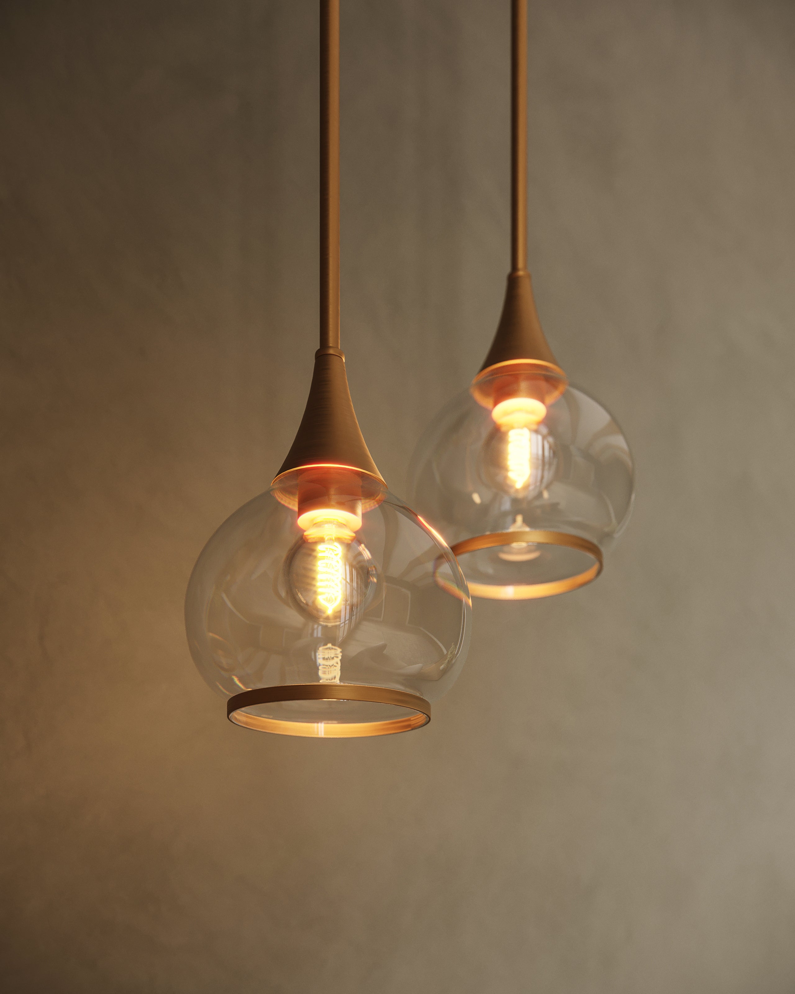 Eleanor 6" 1 Light Pendant in Aged Gold/Clear Glass