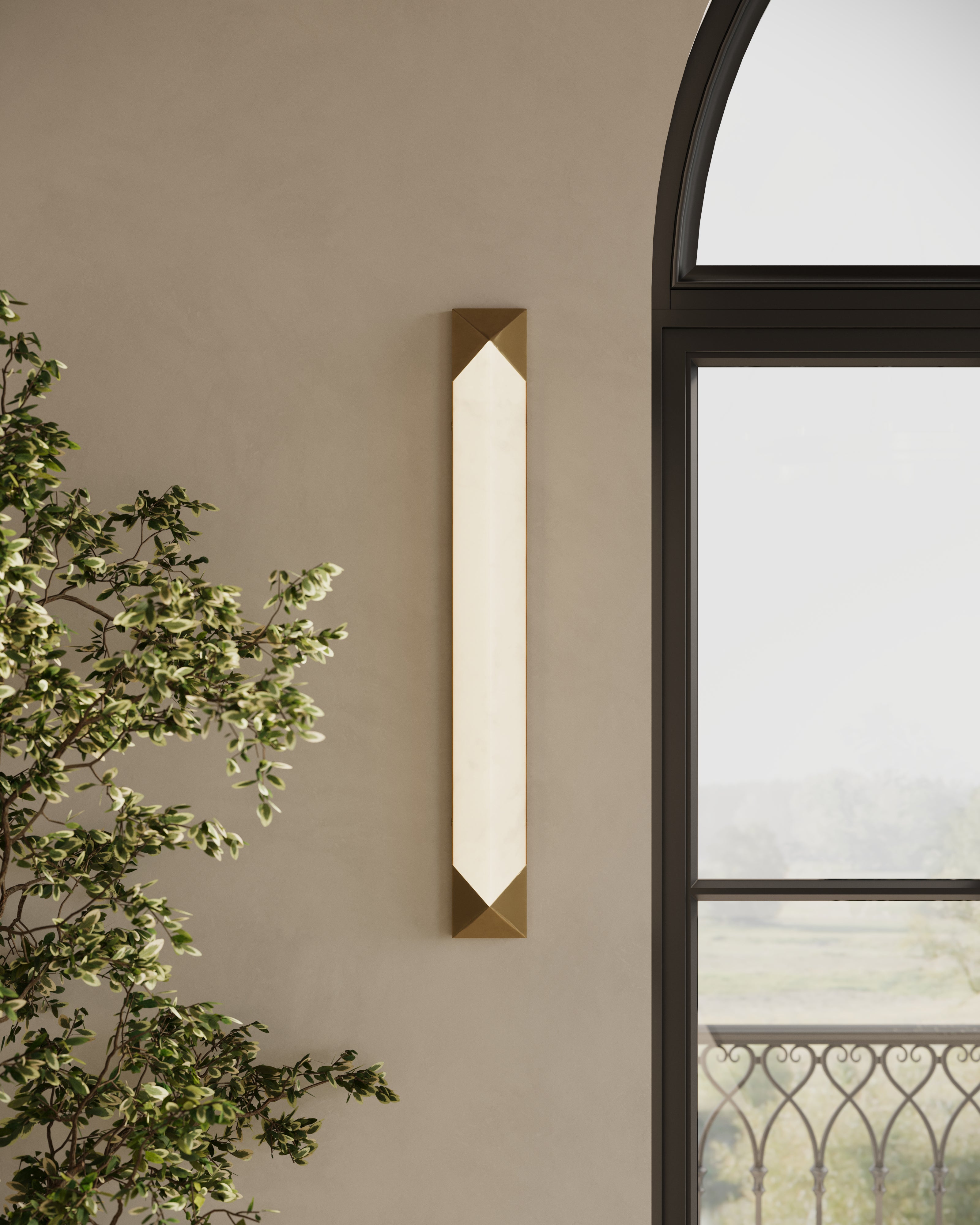 Aleece 25" LED Wall/Vanity Light in Vintage Brass/Alabaster