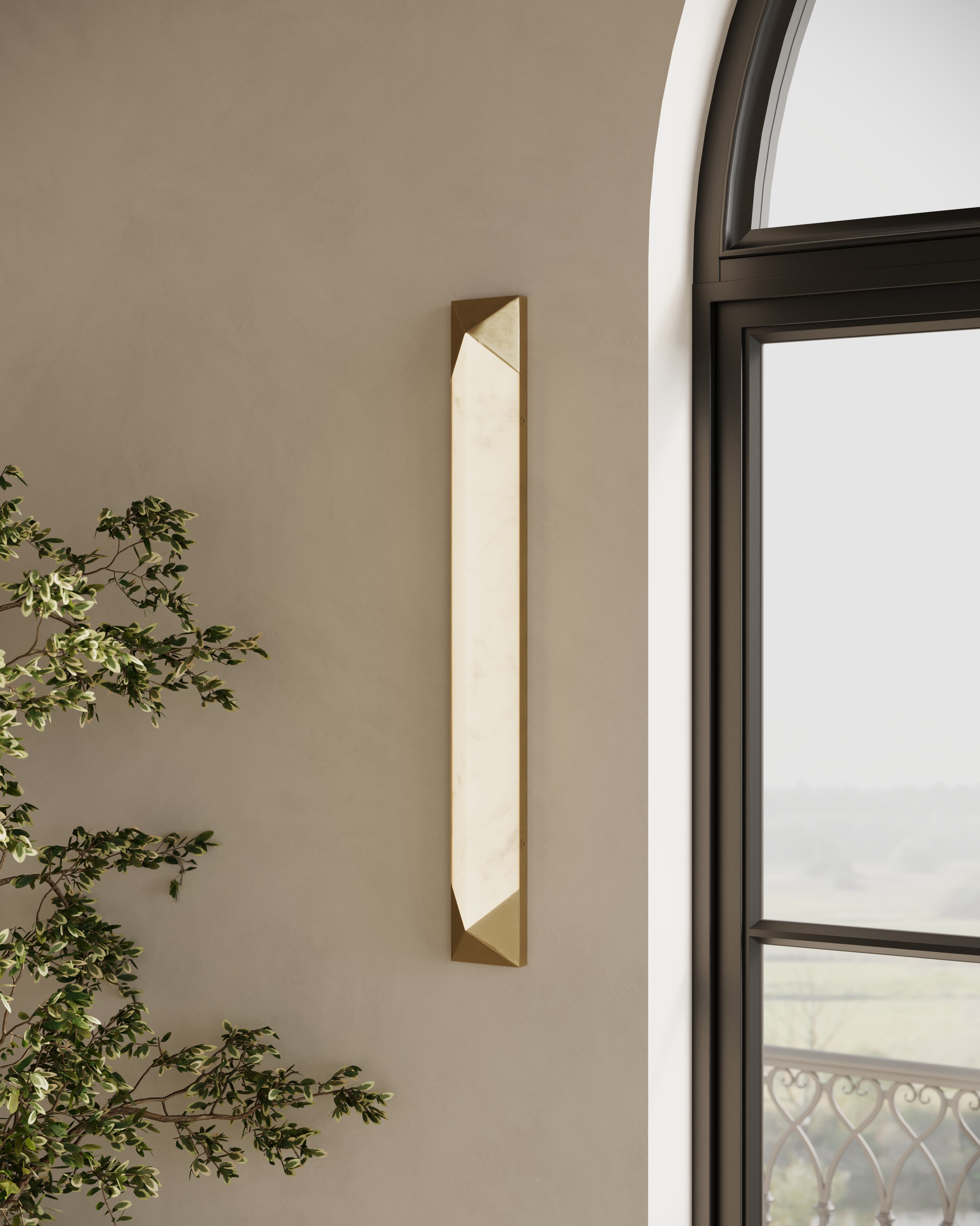 Aleece 25" LED Wall/Vanity Light in Vintage Brass/Alabaster