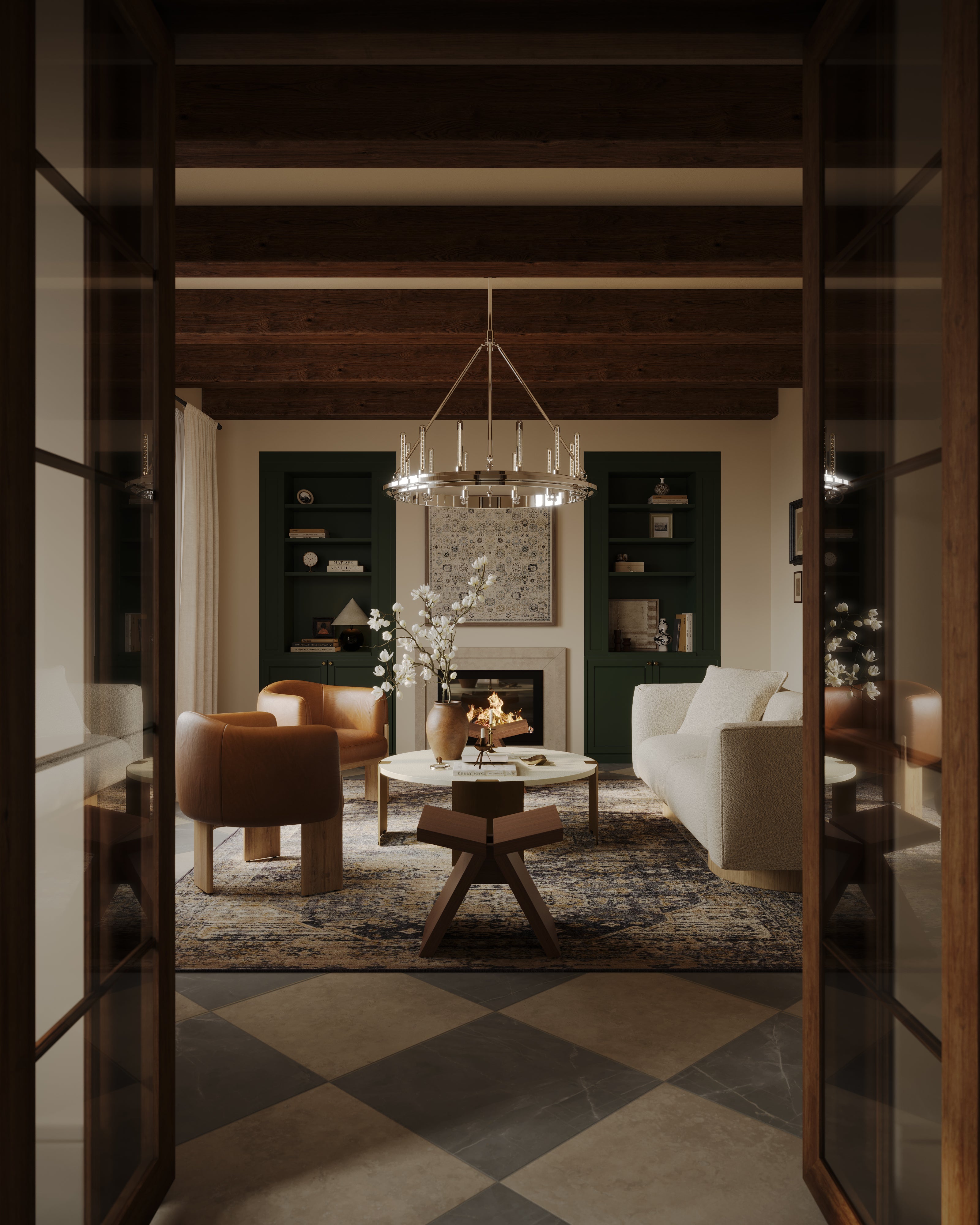 Clement Chandelier In Polished Nickel
