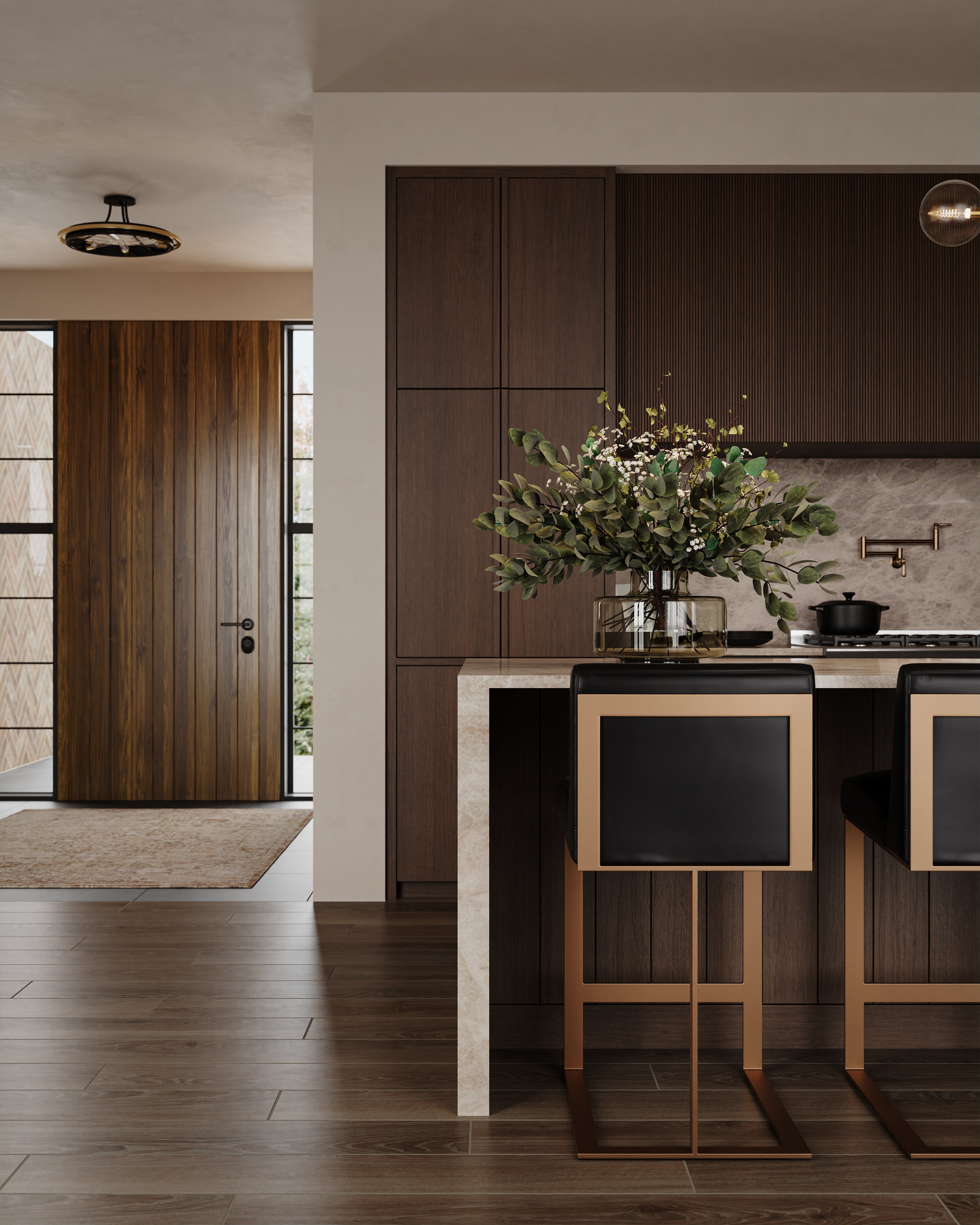 Clement Semi Flush In Aged Old Bronze