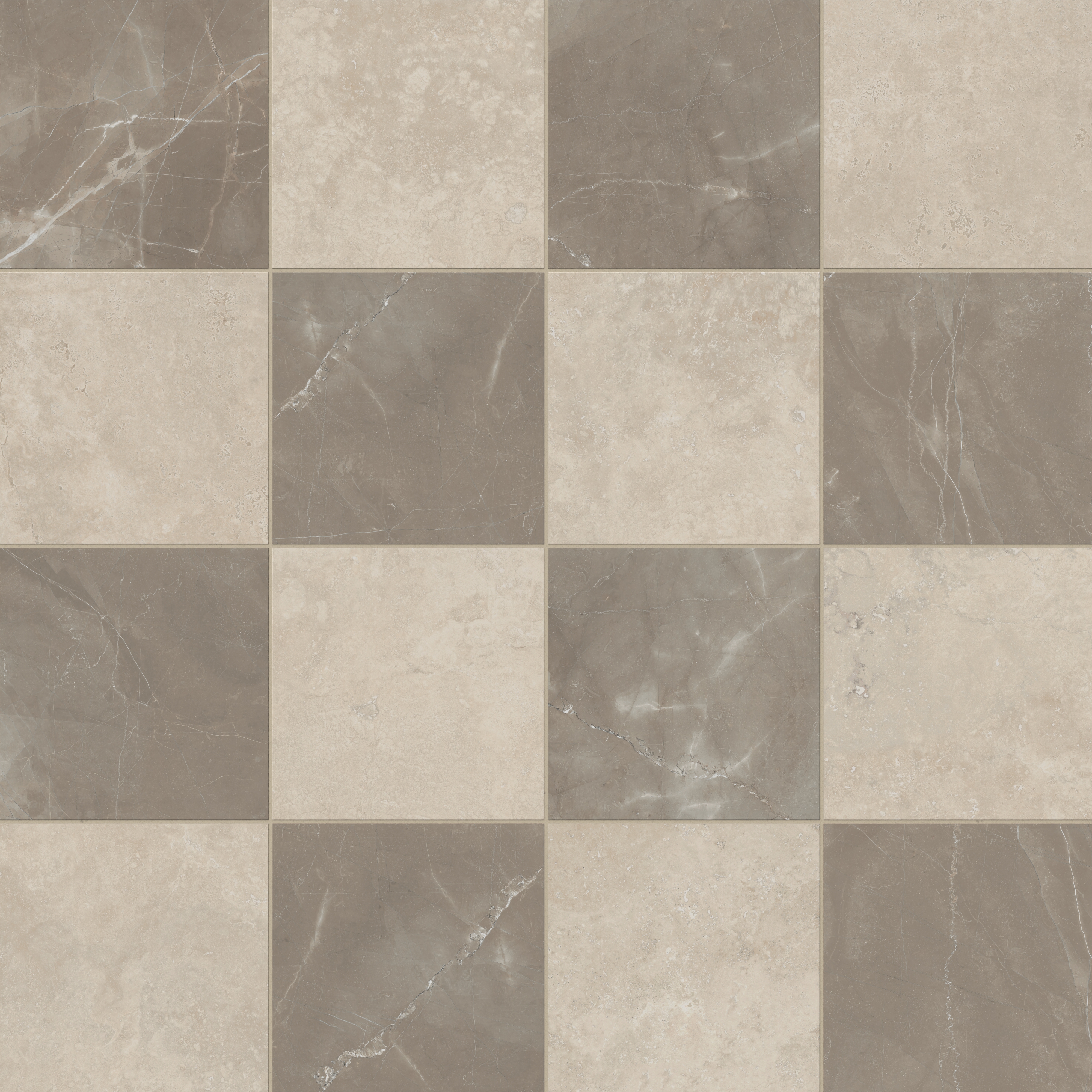 Checkered Table Matte Leona 12x12 Checkerboard Matte Porcelain Tile in Marfil and Amani Bronze