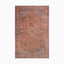 Pascal Polyester Face Rug in Brick / Multi featuring a vintage-inspired crimson and tan design with navy, sky blue, and rust details.
