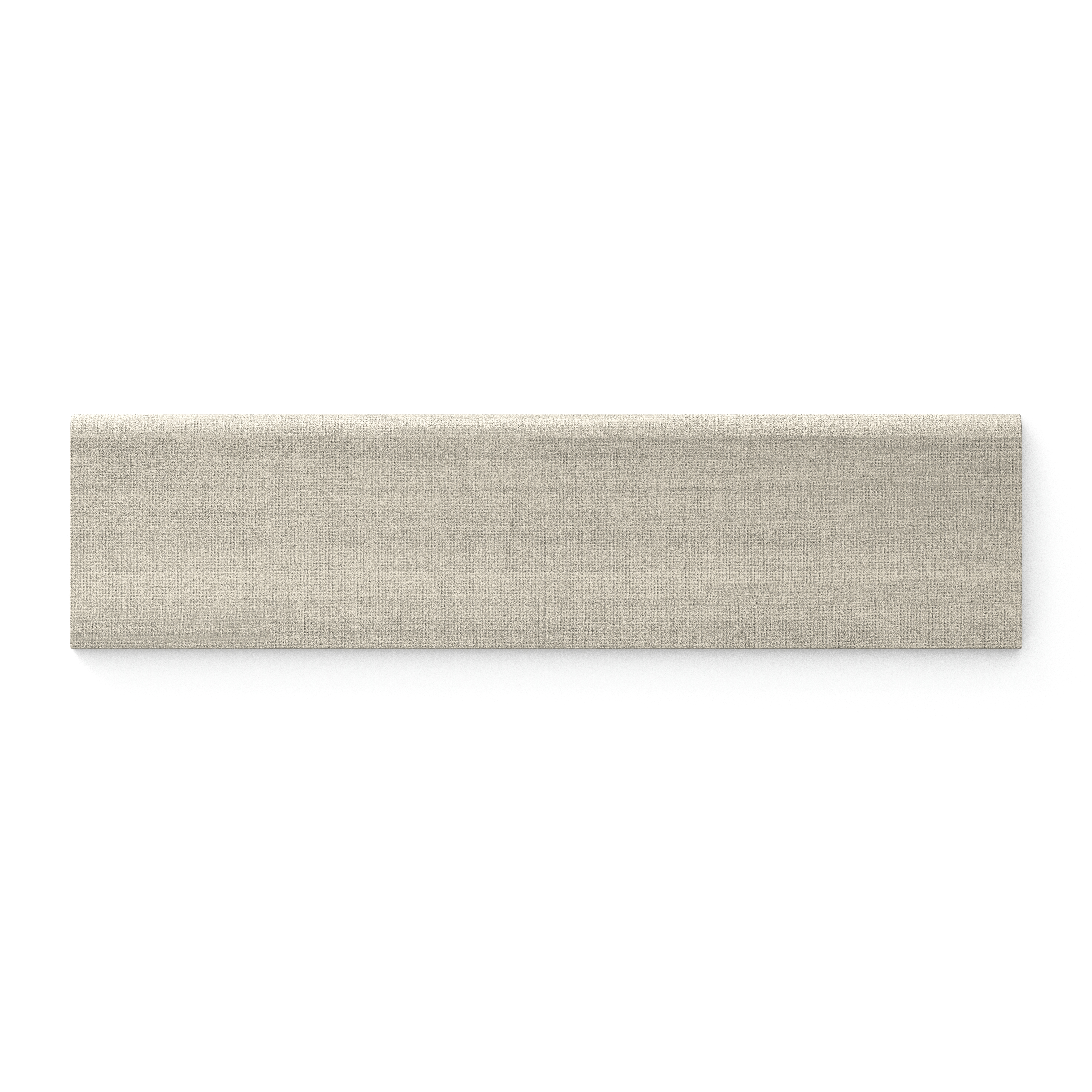 Riley 3x12 Matte Porcelain Bullnose Tile in Linen Pattern Oyster