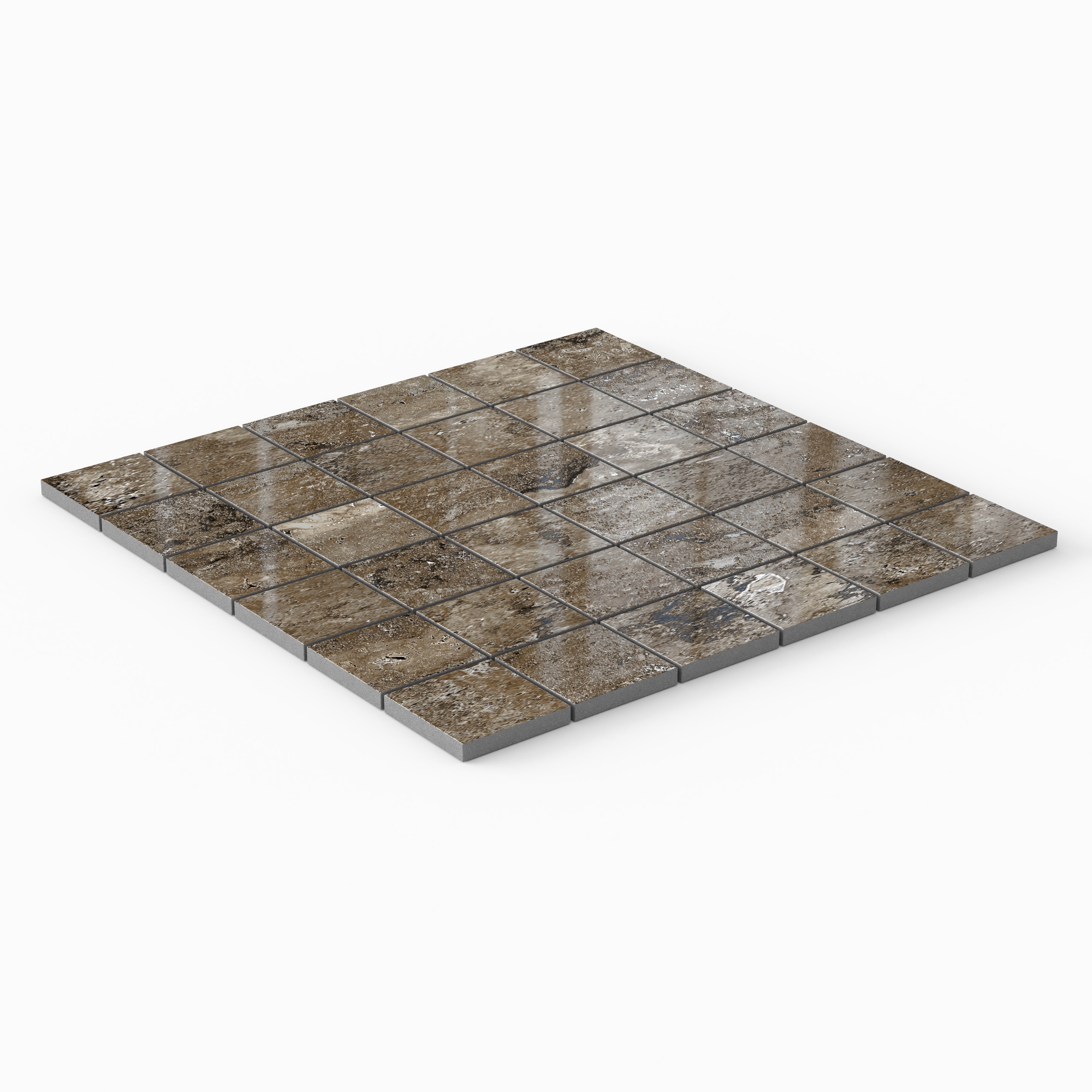 Marlow 2x2 Polished Porcelain Mosaic Tile in Titanium