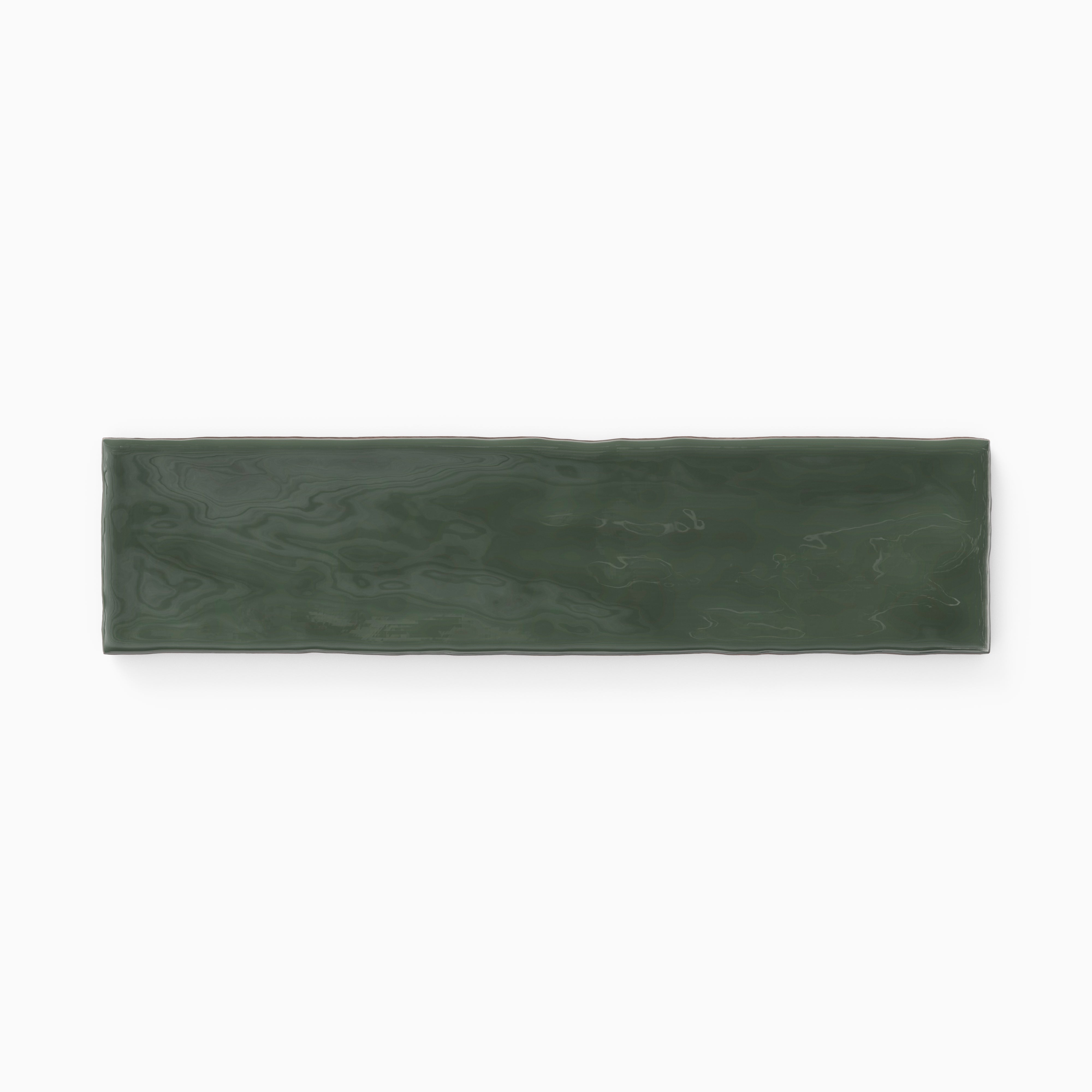 Harper 3 x 12 Glossy Ceramic Tile in Feathered Dark Green