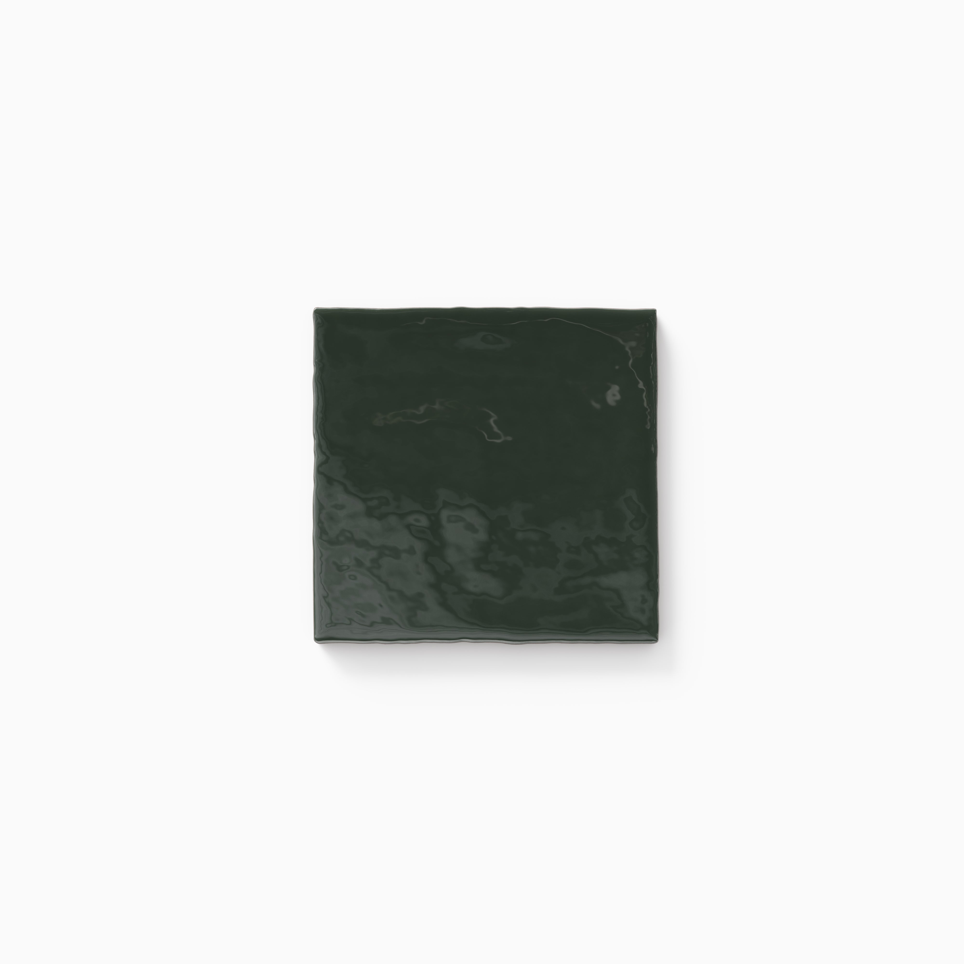 Harper 5 x 5 Glossy Ceramic Tile in Feathered Dark Green
