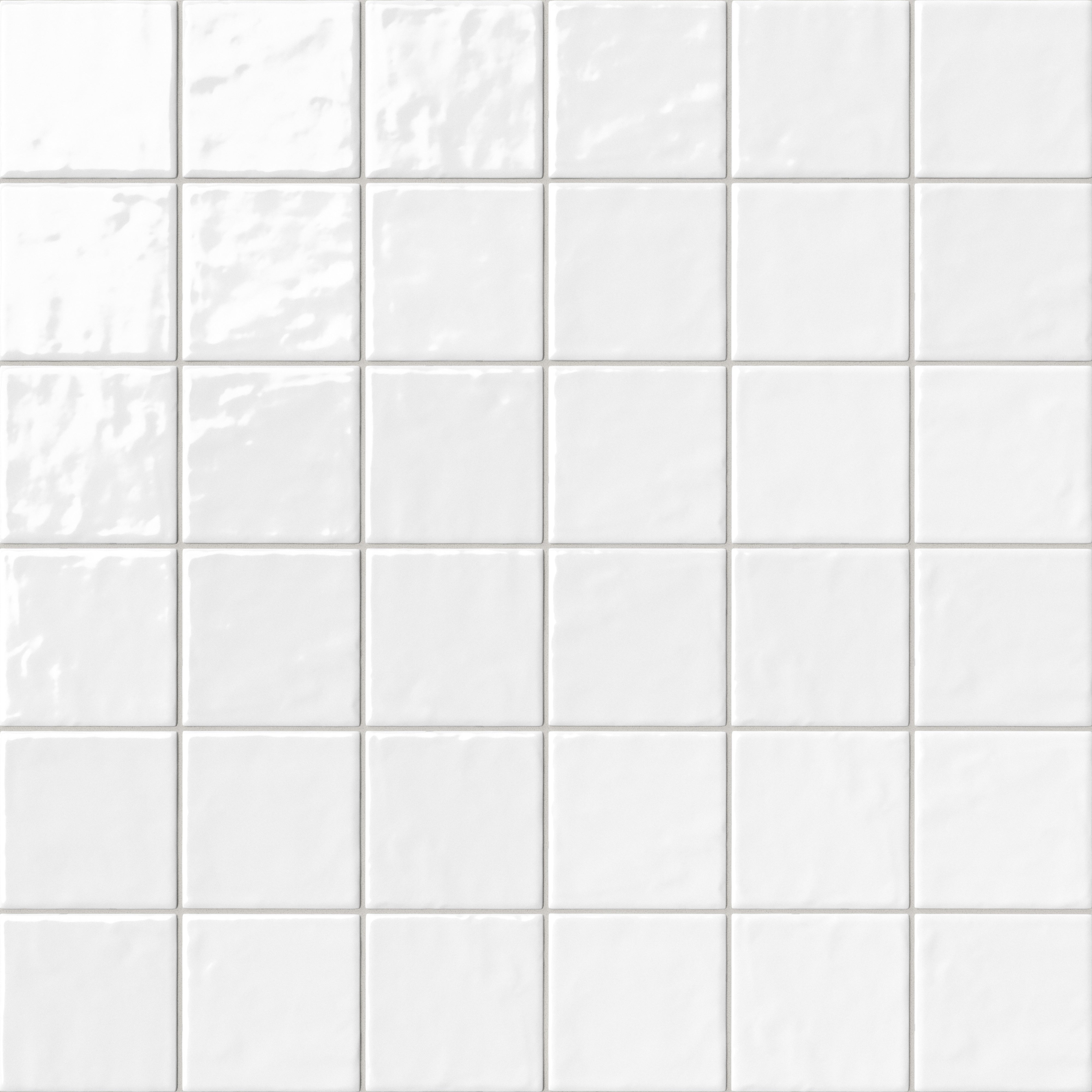 Mila 4x4 Glossy Ceramic Tile in Eggshell
