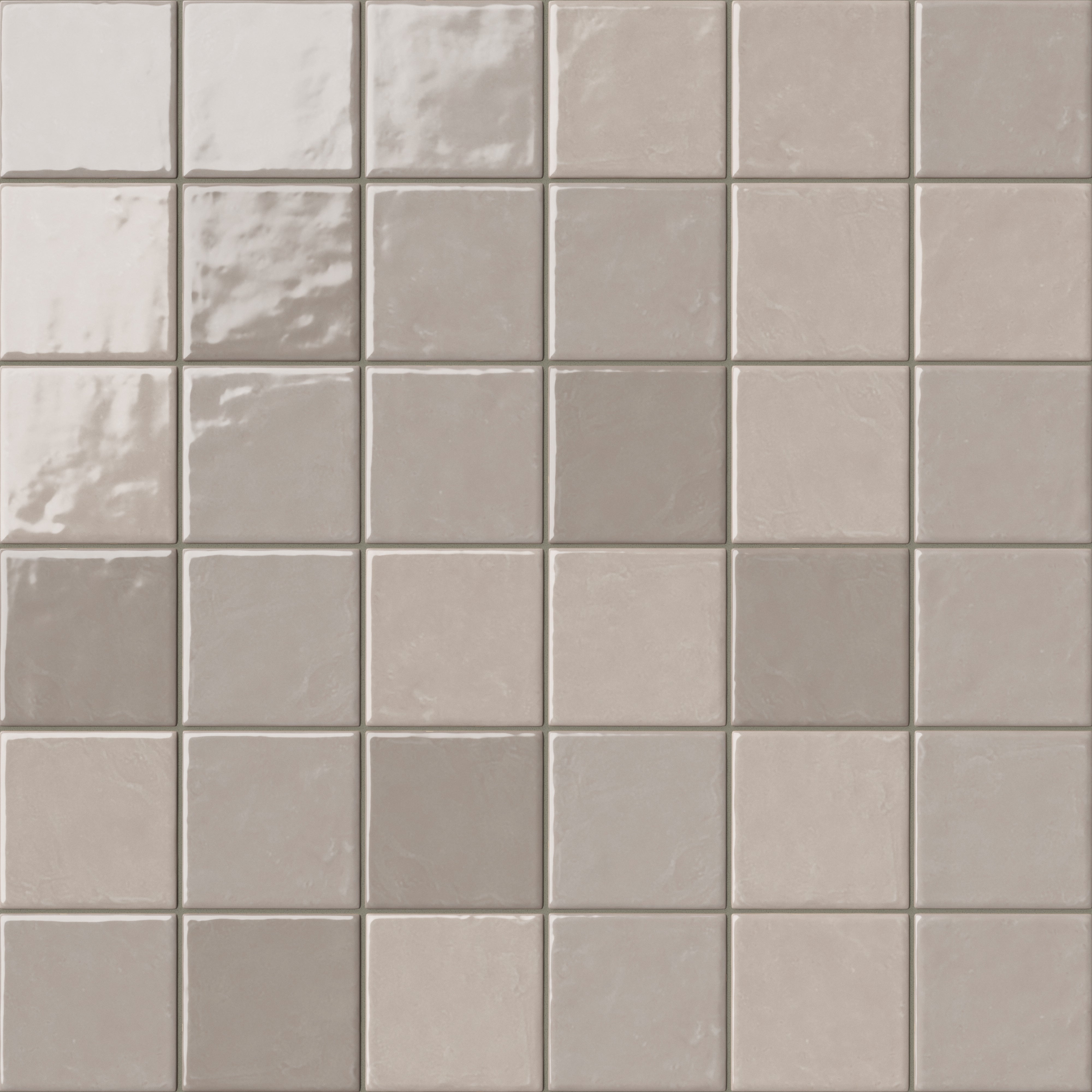Mila 4x4 Glossy Ceramic Tile in Gray