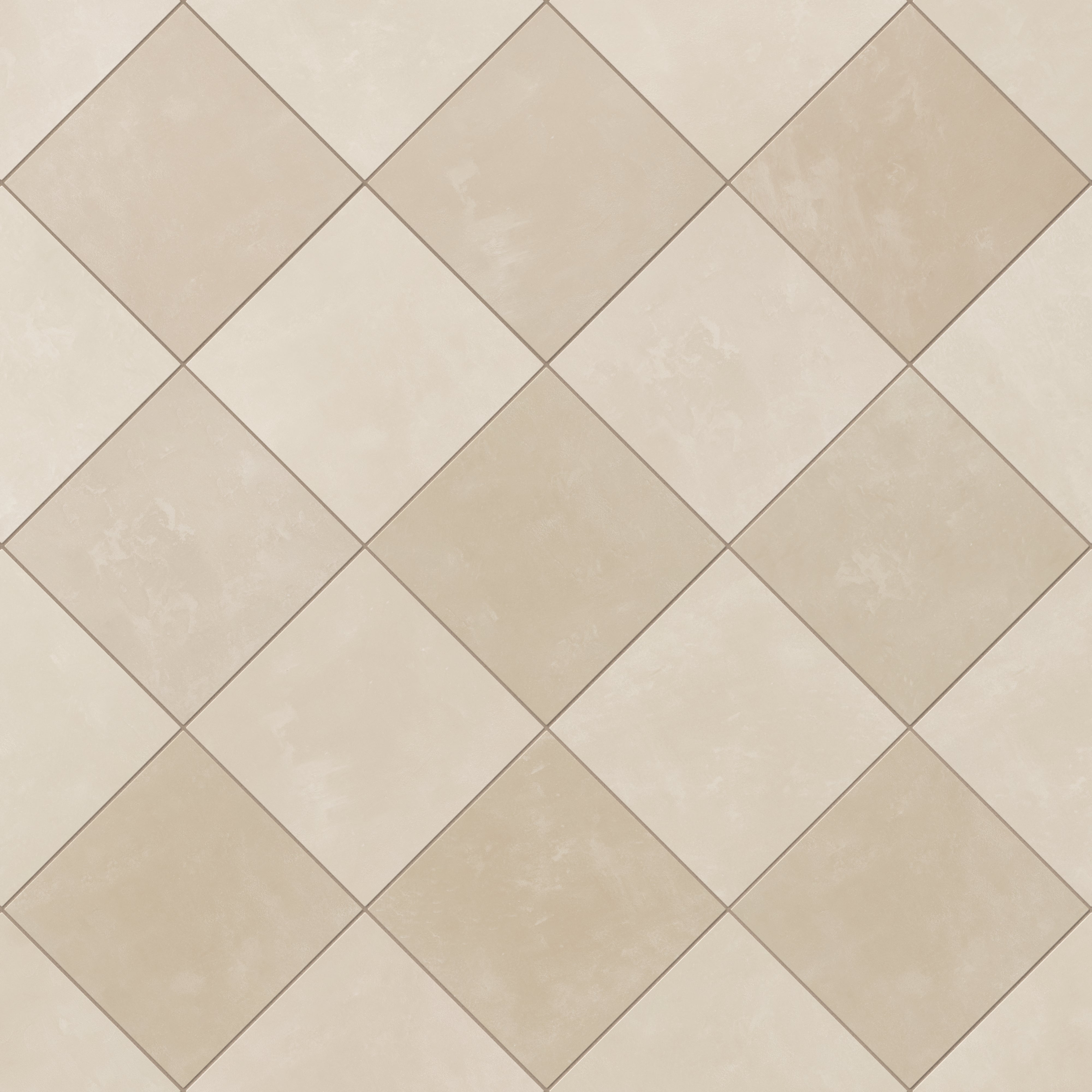 Isabel 6 x 6 Checkerboard Matte Porcelain Tile in Frosted Linen and Almond Mist