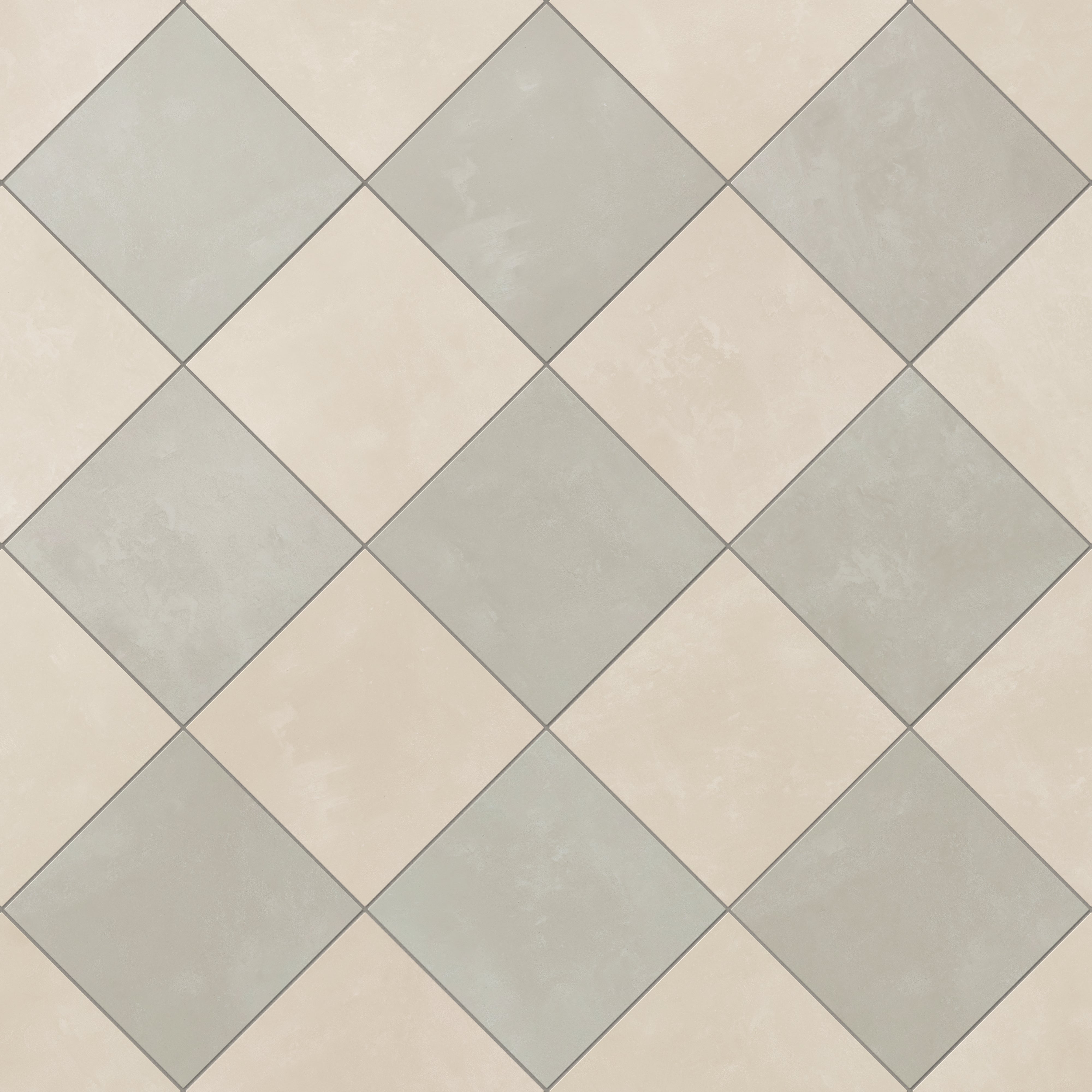 Isabel 6 x 6 Checkerboard Matte Porcelain Tile in Frosted Linen and Silverstone