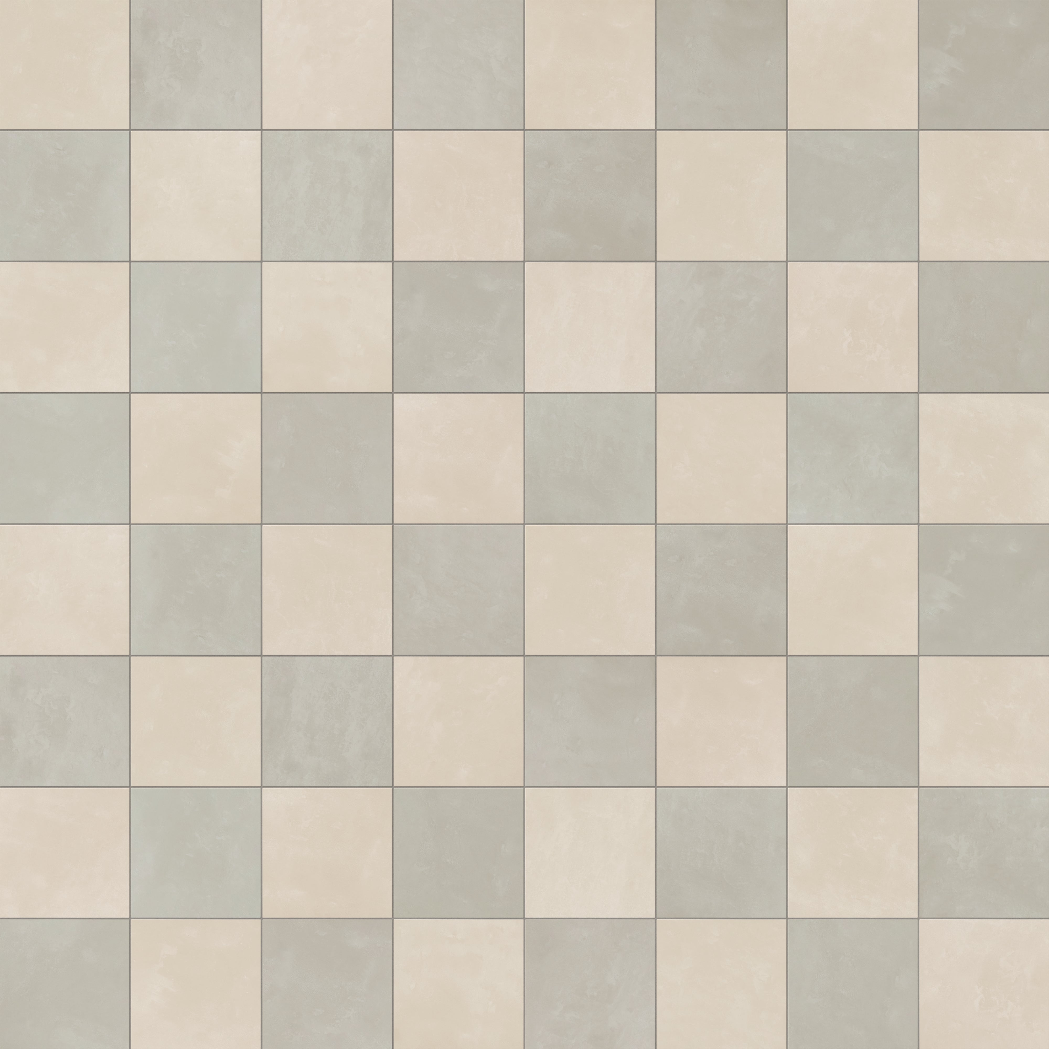 Isabel 6 x 6 Checkerboard Matte Porcelain Tile in Frosted Linen and Silverstone