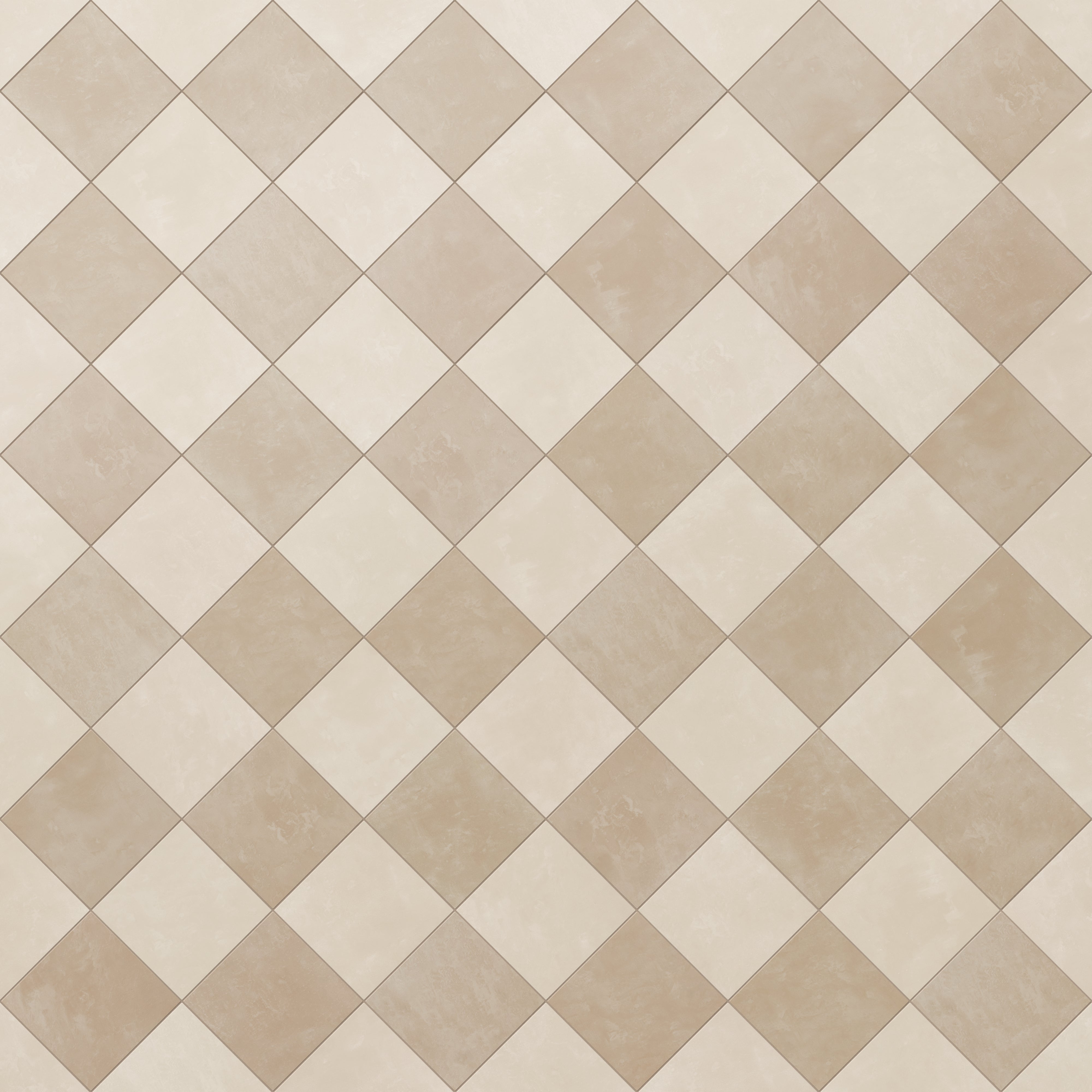 Isabel 6 x 6 Checkerboard Matte Porcelain Tile in Frosted Linen and Sahara Sand