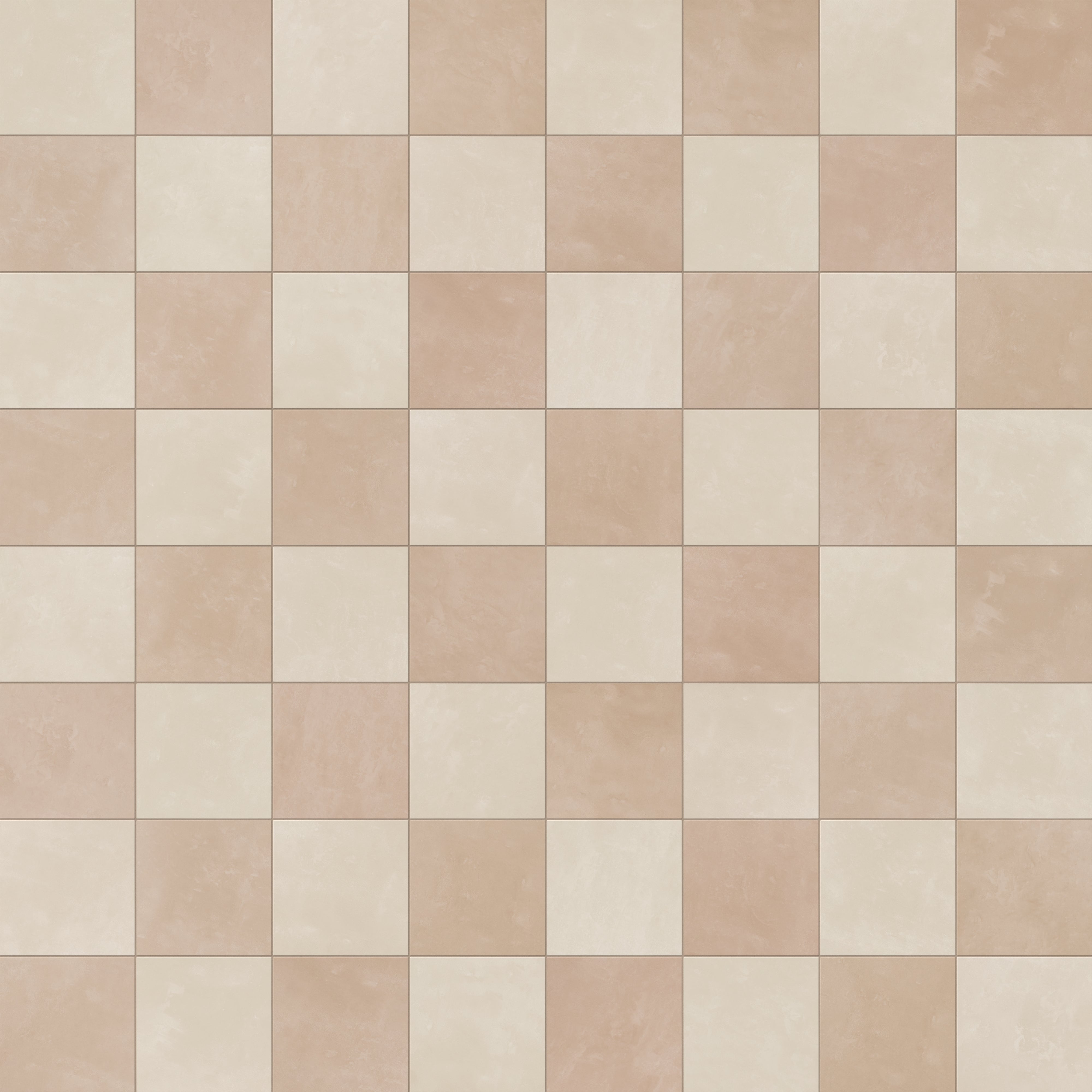 Isabel 6 x 6 Checkerboard Matte Porcelain Tile in Frosted Linen and Dusty Rose