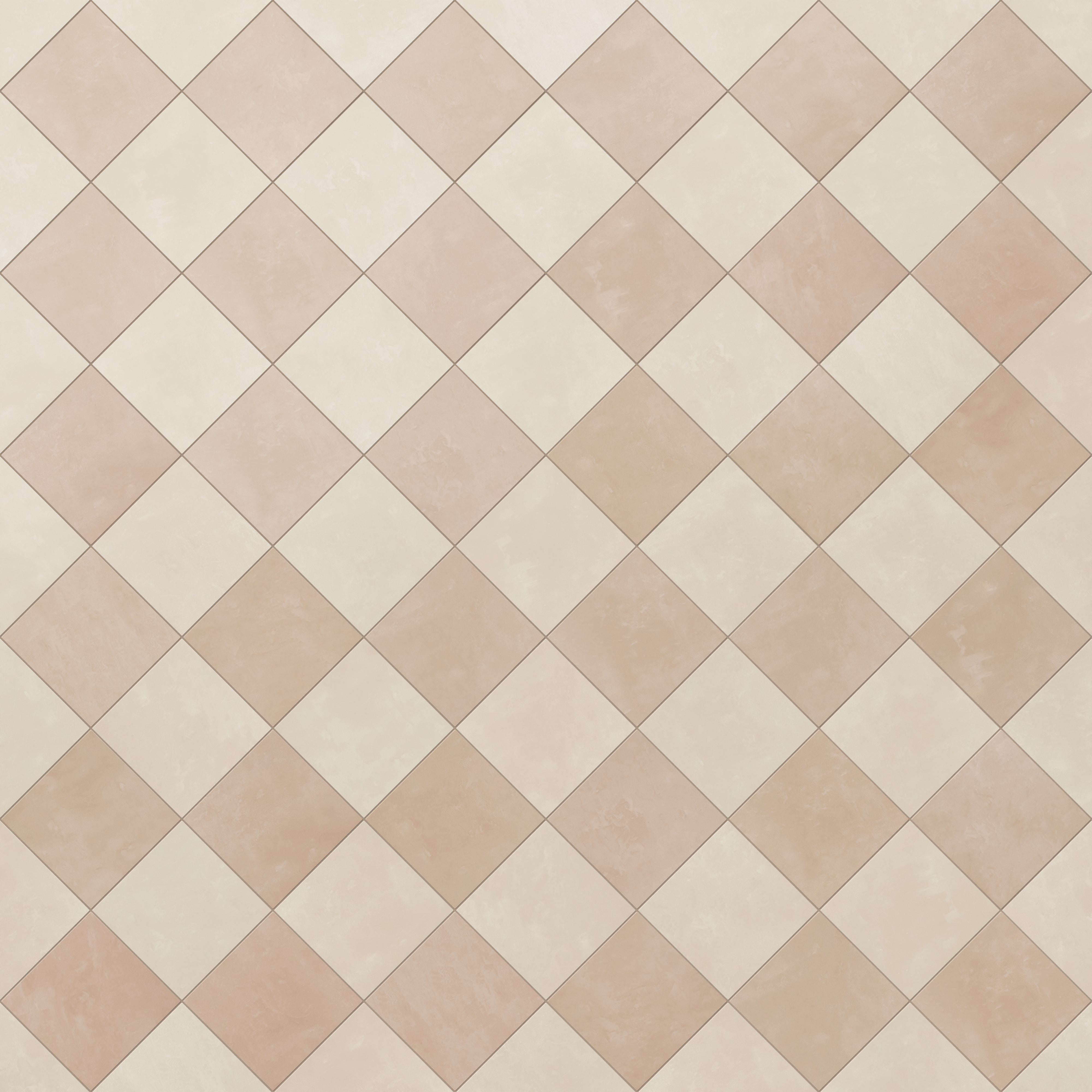 Isabel 6 x 6 Checkerboard Matte Porcelain Tile in Frosted Linen and Dusty Rose