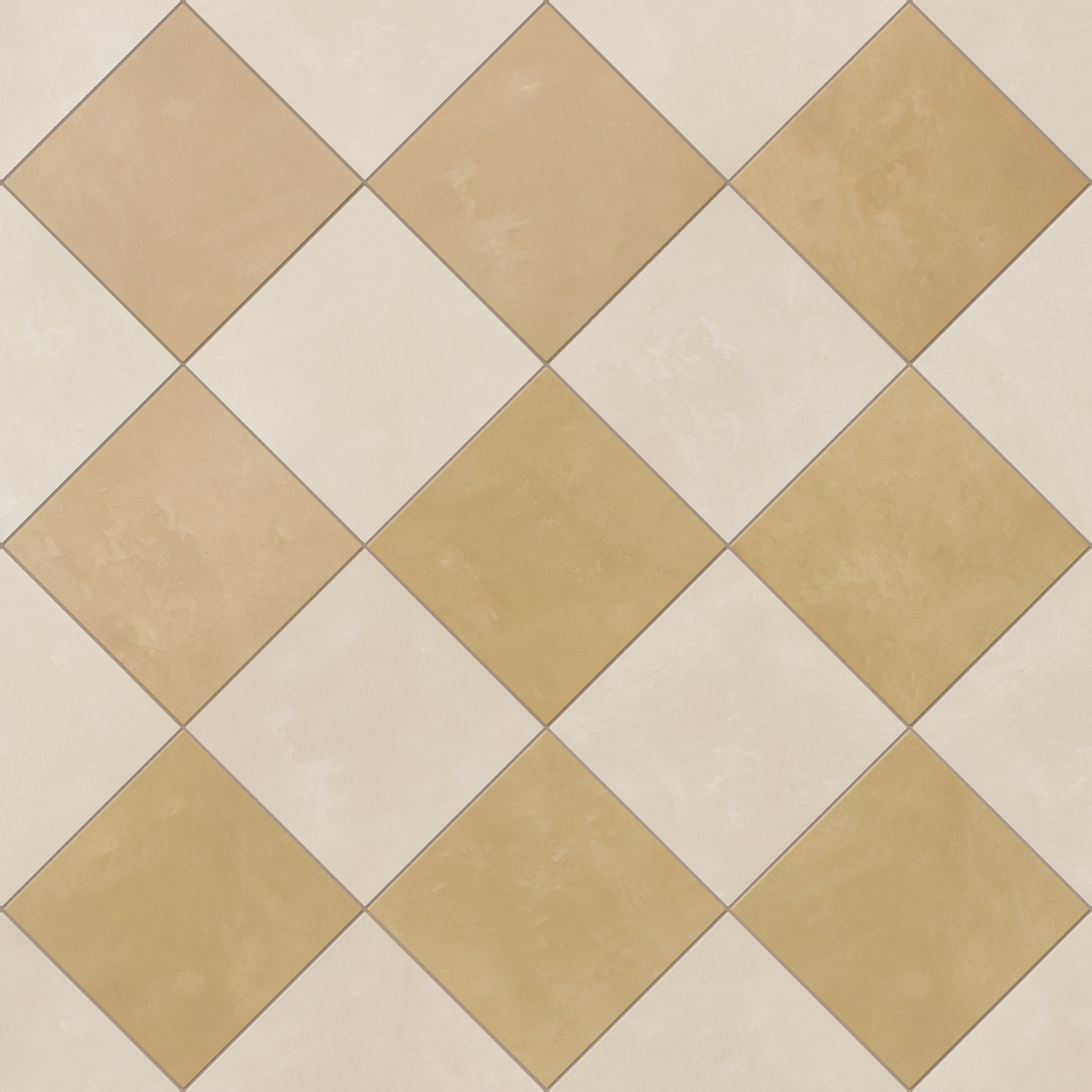 Isabel 6 x 6 Checkerboard Matte Porcelain Tile in Frosted Linen and Golden Sky